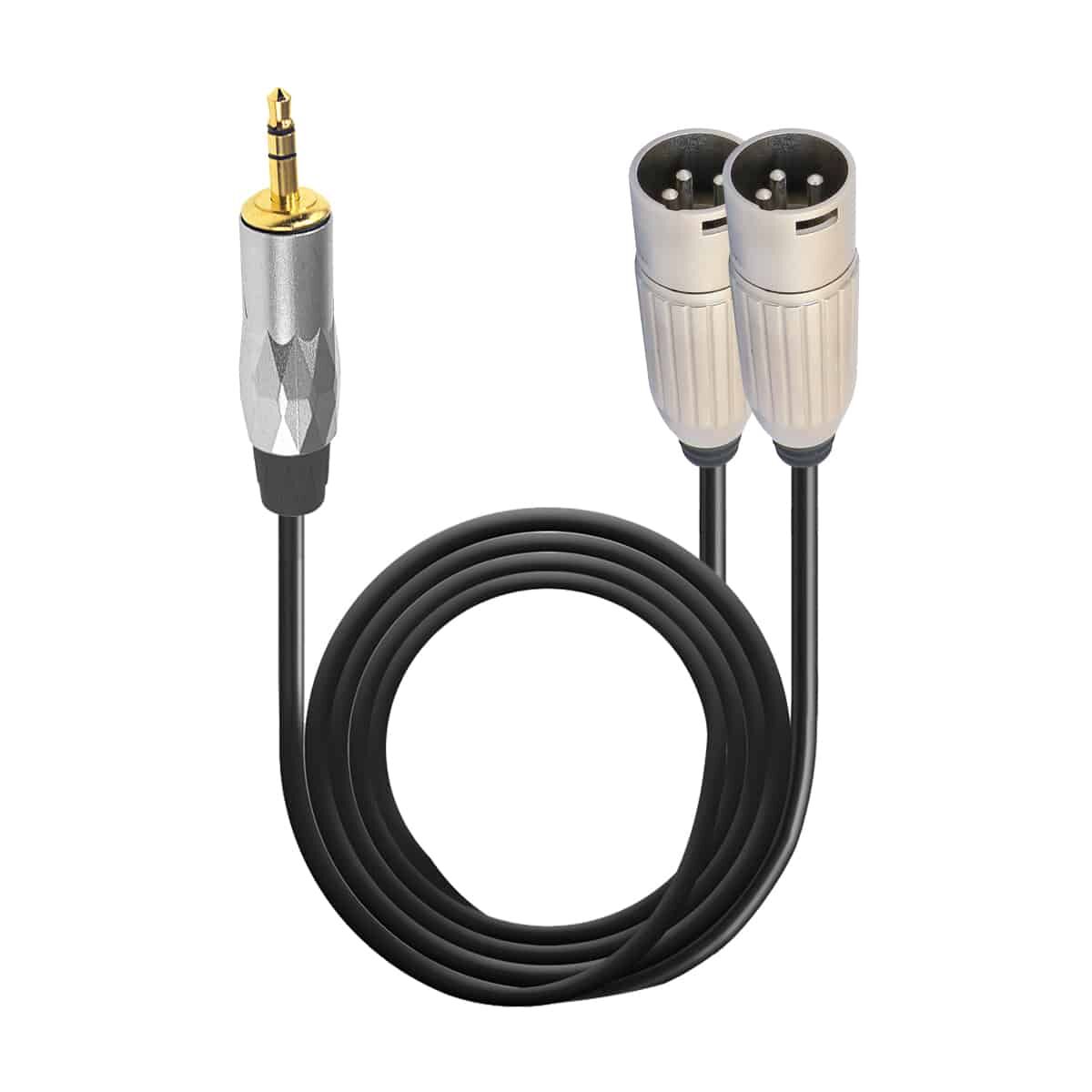 MX EP 3.5 mm Stereo Male to Two 3-Pin Mic XLR Male cable : 1.5 mtr