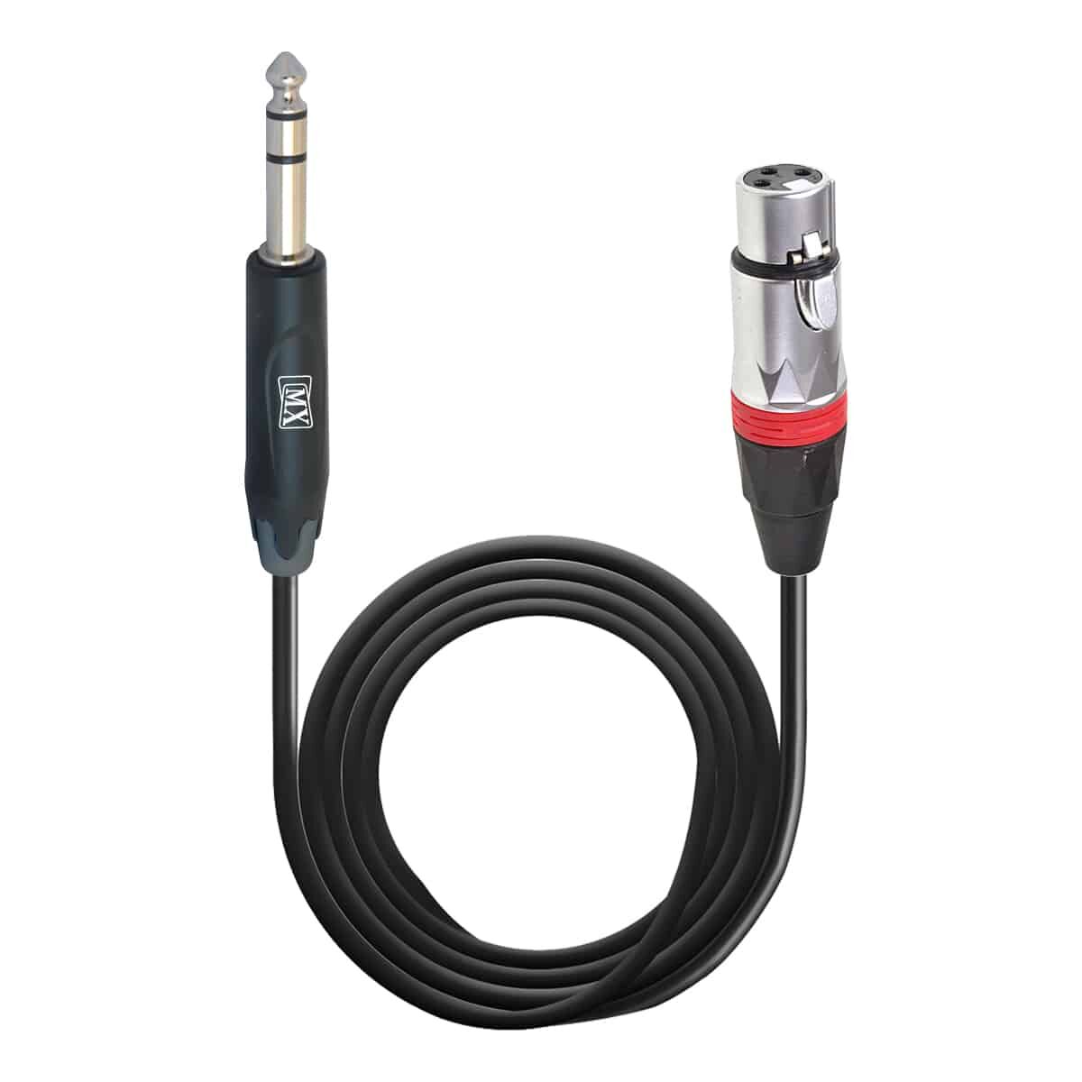 MX P-38 6.35mm 1/4 Inch Stereo Male To 3 Pin XLR Female Cord - 5 MTR MX 3928B