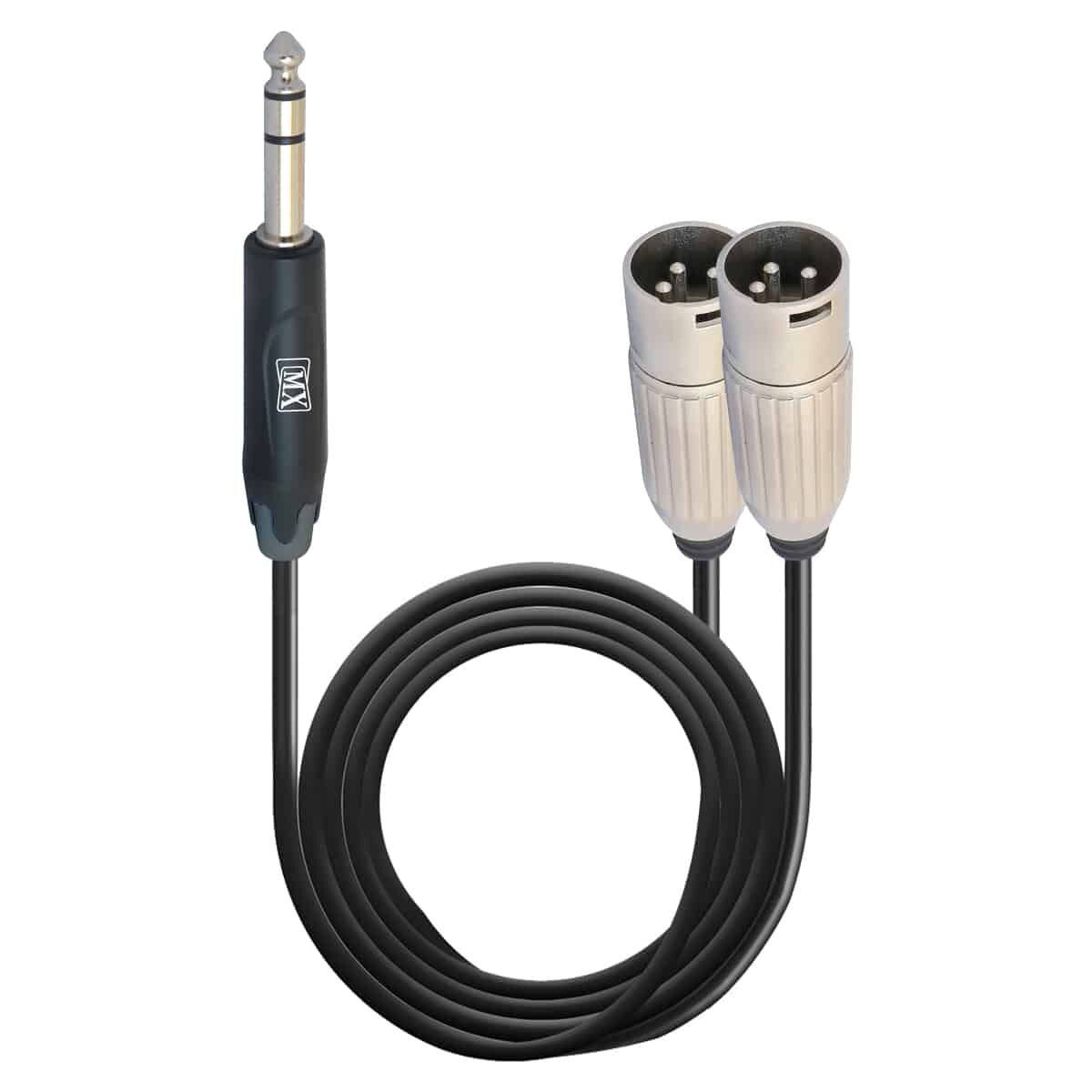 MX 6.35 mm P-38 Stereo Male to Two 3-Pin XLR Male Cord : 1.5 mtr MX 3930