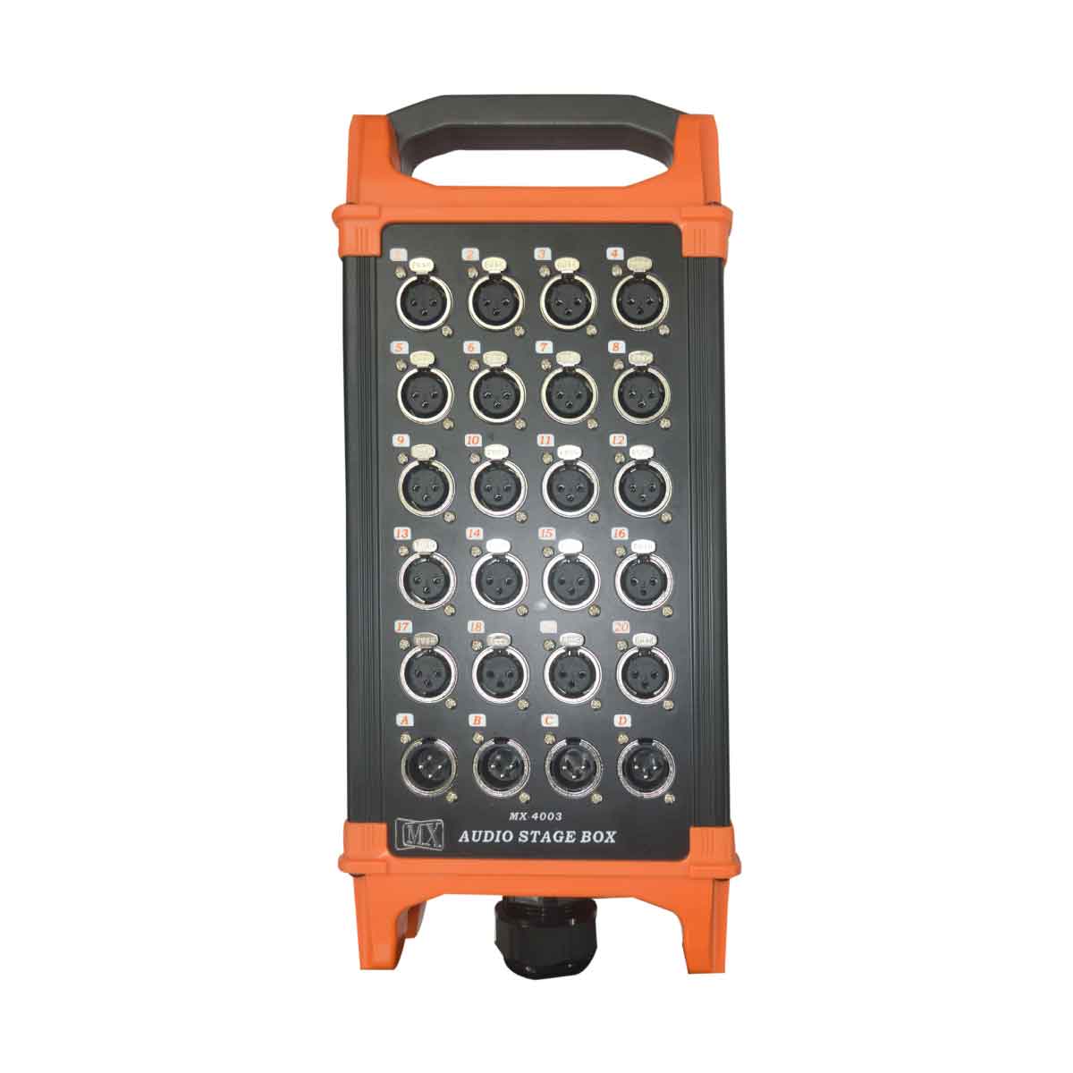 MX 24 Channel Junction Box with Connectors - Professional Audio Stage Box for Reliable Signal Distribution in Pro Audio Applications