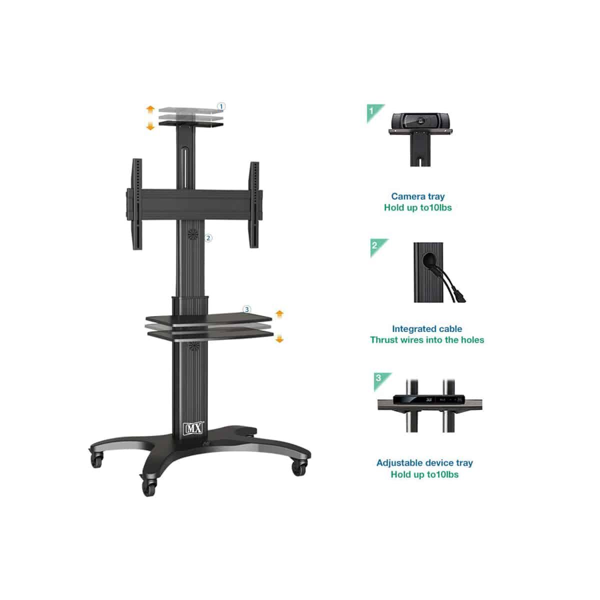 MX MULTI-FUNCTIONAL & PROFESSIONAL MOBILE STAND FOR 32-65 LCD / LED TV PANEL MX 4020 - Image 4