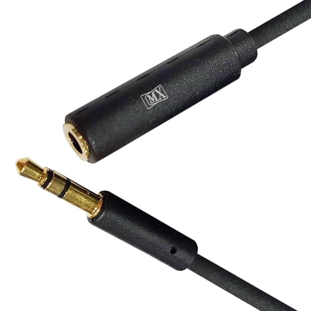 MX EP 3.5 mm Stereo Male to EP 3.5 mm Stereo Female cord : 3 mtr : (Slim Type) Gold Plated