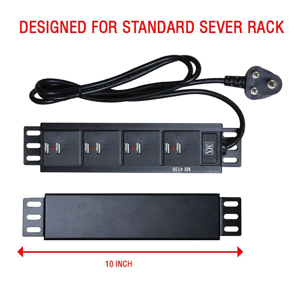 MX 8-Port USB Charger Power Distribution, 8.4 Amp with LED Indicator, Wall/Rack Mount, Cord Length: 1.5 meters. - Image 2
