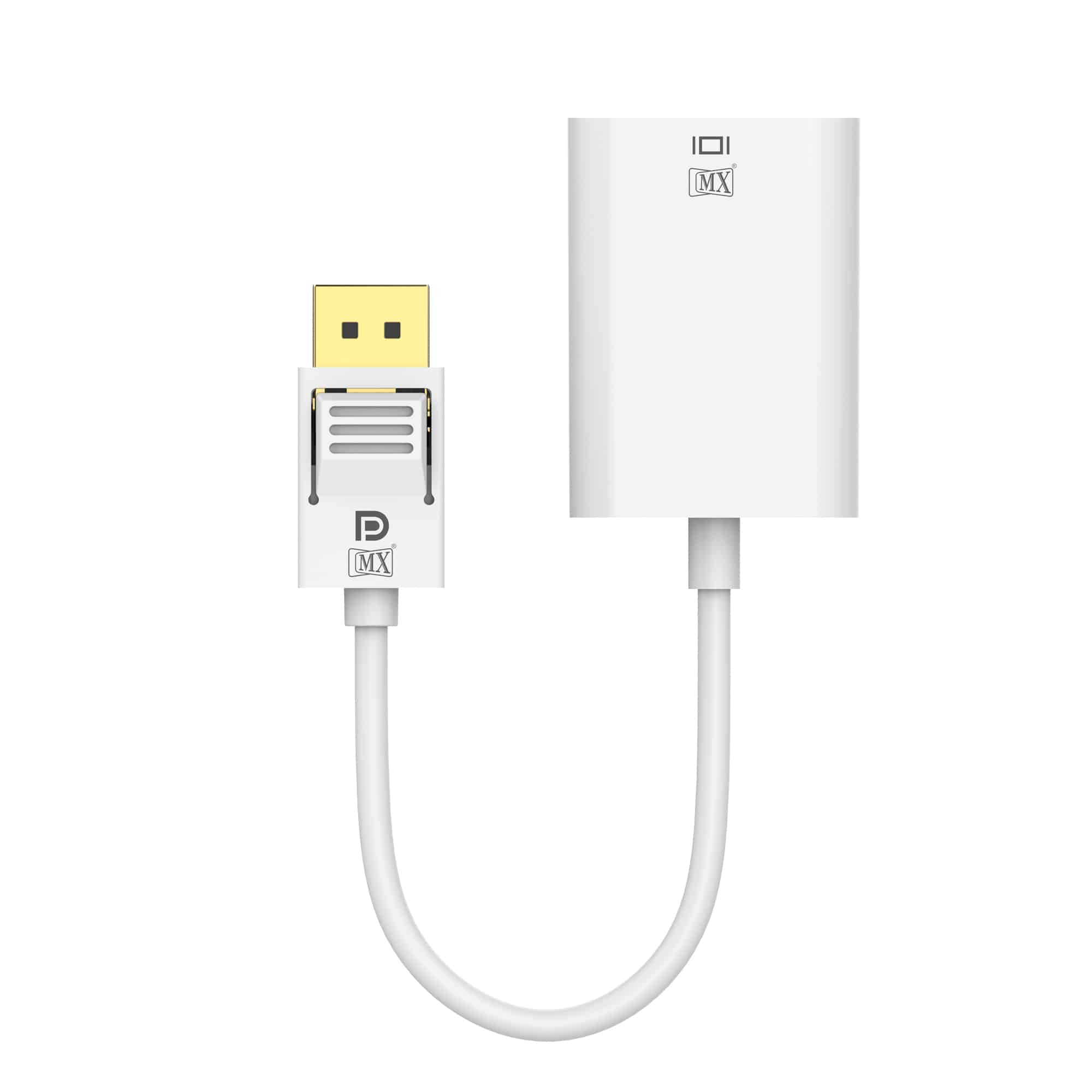 MX DisplayPort Male to VGA Female short cable 0.15 Meter with Gold plated connector support resolution upto 1080P