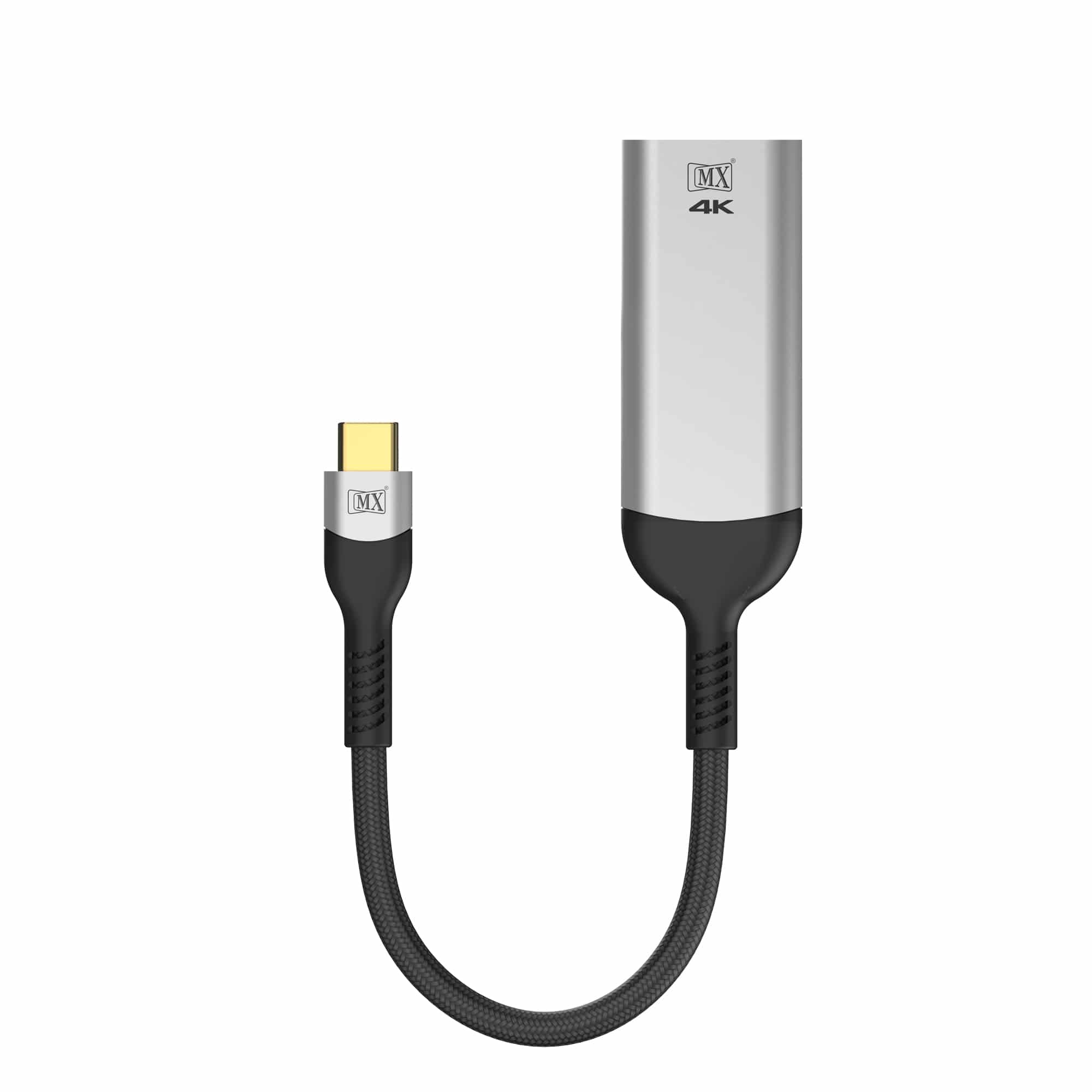 MX Type C 3.0 Male to HDMI Female short cable converter 0.1 Meter with Gold Plated Connector & Nylon Braided OFC Cable
