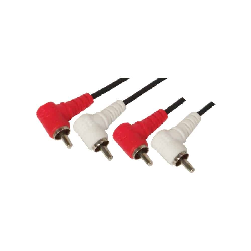 MX 2 RCA plug to MX 2 RCA plug right angle cord 1.5 METERS