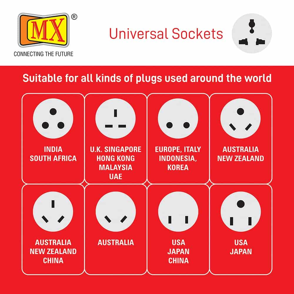 MX 180 Rotatable 4 Universal Socket Power Strip, Master Switch, Fuse, LED Indicator - Spike Guard Extension Board, 1.5 Meter for home appliances like electric cooktop & Stove - Image 2
