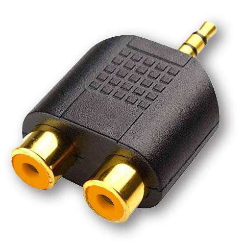 MX EP STEREO MALE PLUG 3.5mm to 2 RCA FEMALE SOCKET CONNECTOR