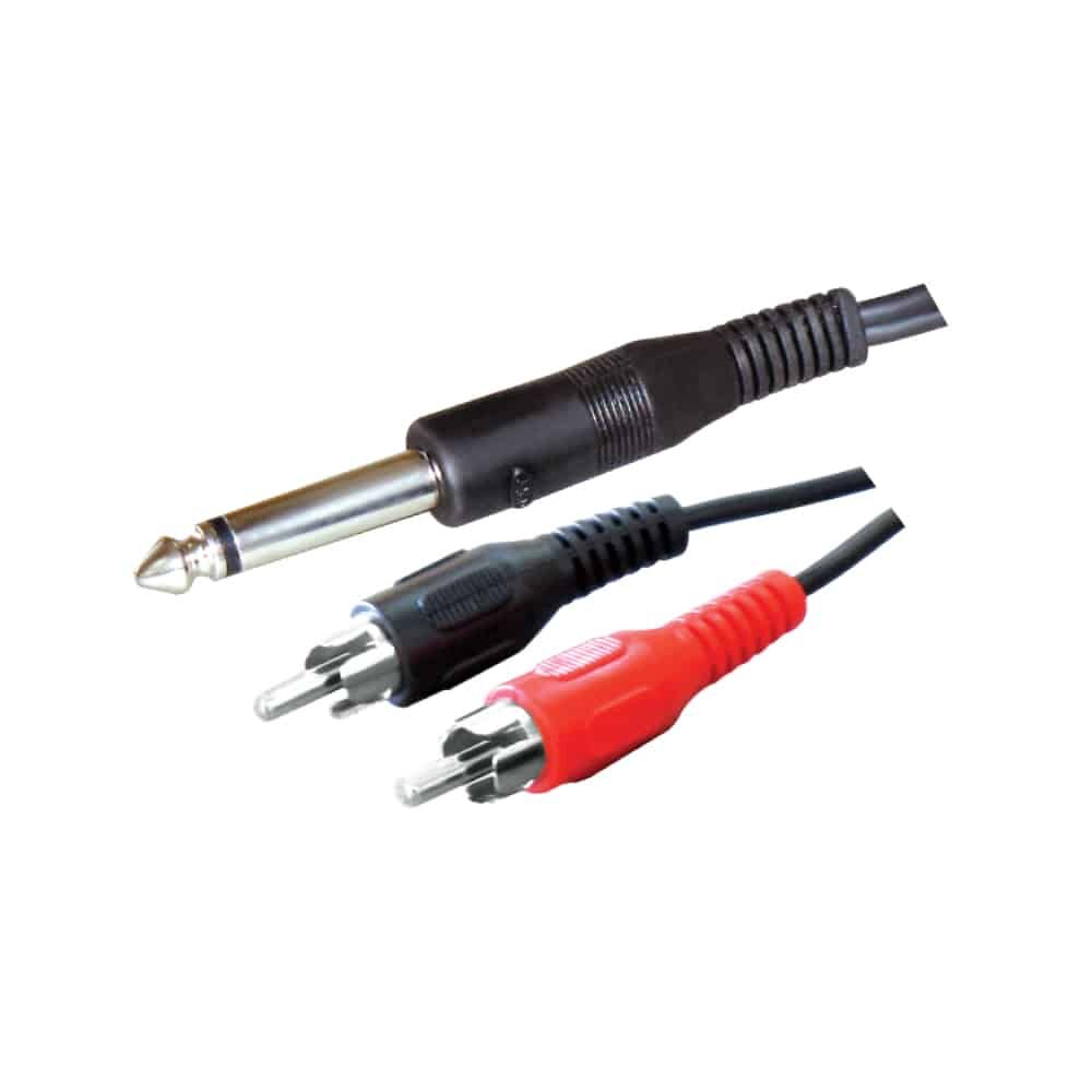 MX 6.35mm P-38 Mono Plug To 2 RCA Plug Cord MX 644