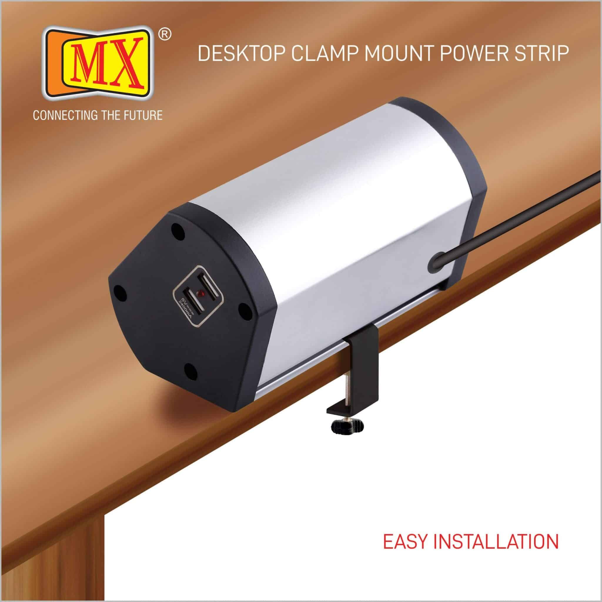 MX Premium Power Console 6 Amp 2 Universal Sockets with 65W PD Charging Port Extension Board - with removable Desk Clamp – Power Strip – Master Switch - 1.5m 3 Pin Plug extension Cord (MX-4181_1.5mtr) - Image 7