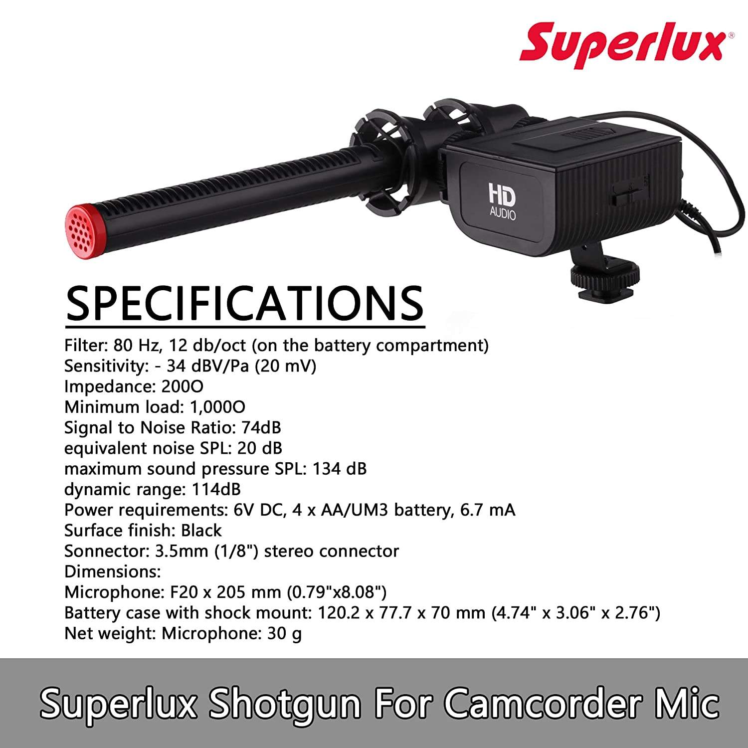 Superlux Camera Professional Microphone with Battery Box - Image 4