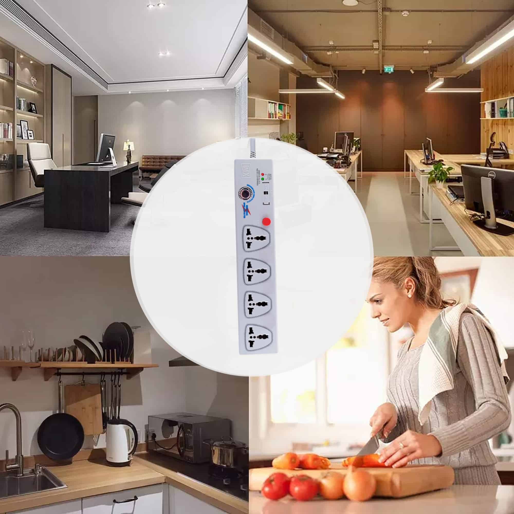 MX 4 Outlet Spike / Surge Protector With Universal Socket – Master Switch With Built-in Fuse – 1.5 mtr (5 foot) Power Cable – 5 amp