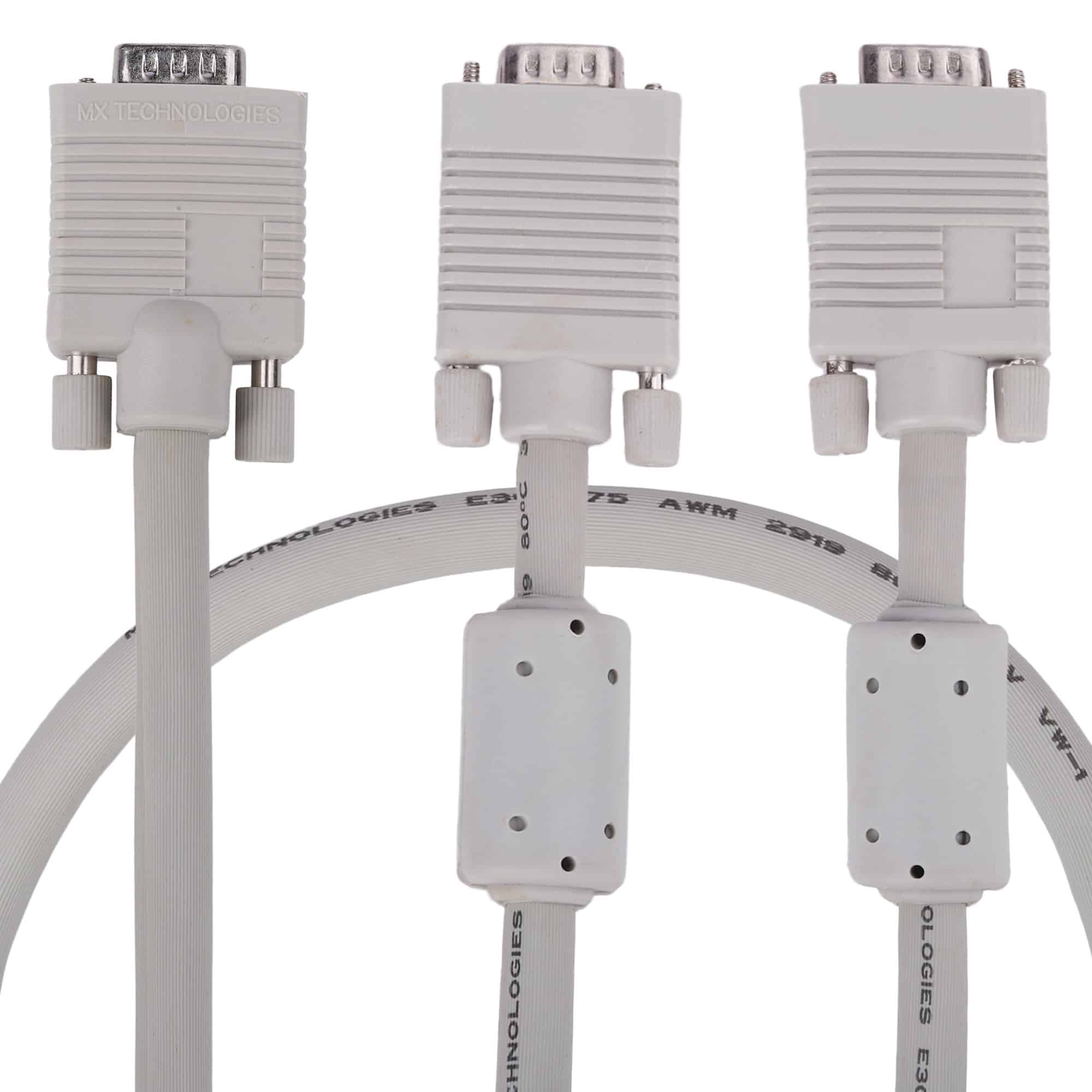 MX VGA CABLE - HDDB 15P MALE TO MX HDDB 15P MALE + HDDB 15P FEMALE WITH FERRITE CORE (3+8) RGB SVGA MONITOR CABLE - Image 3