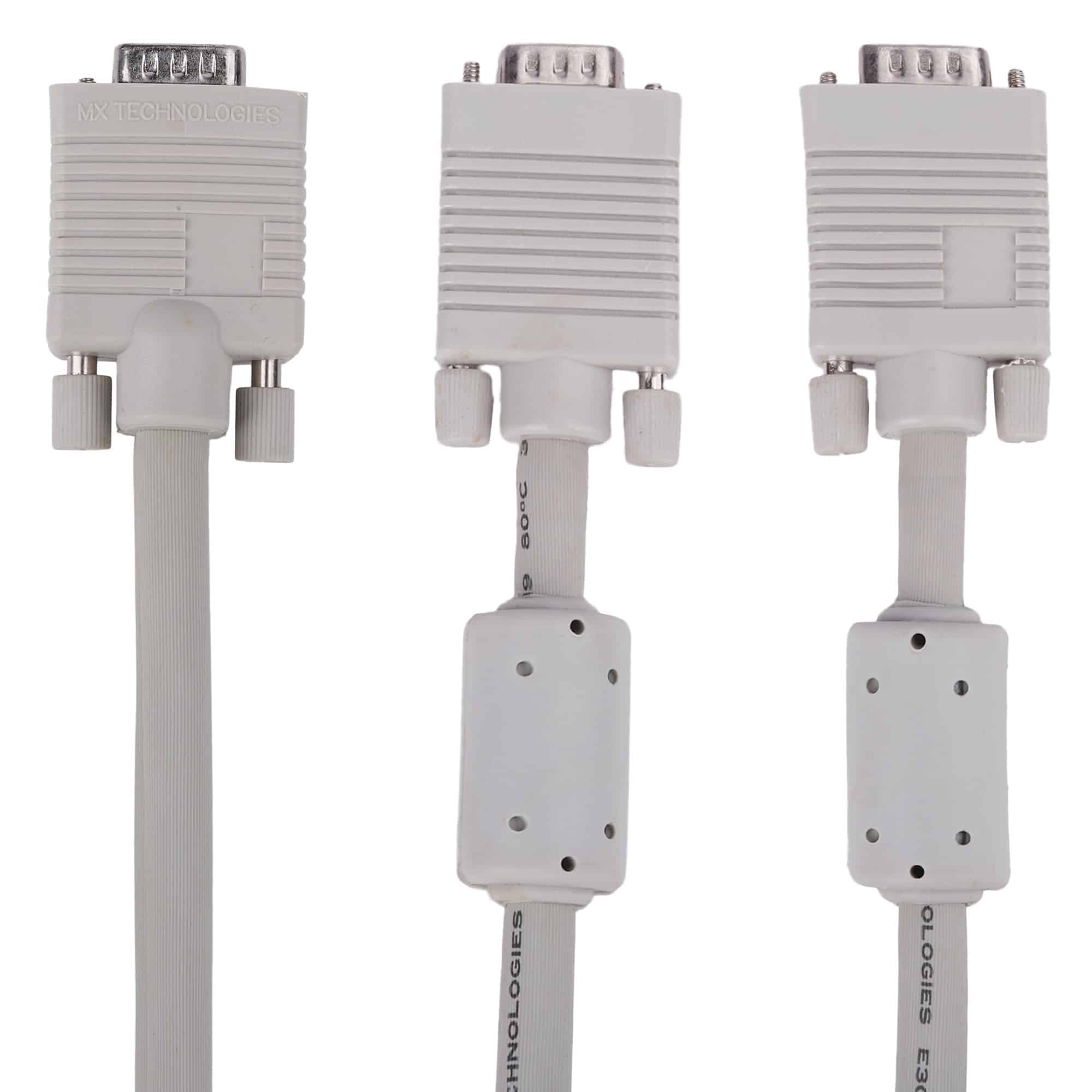 MX VGA CABLE - HDDB 15P MALE TO MX HDDB 15P MALE + HDDB 15P FEMALE WITH FERRITE CORE (3+8) RGB SVGA MONITOR CABLE - Image 2