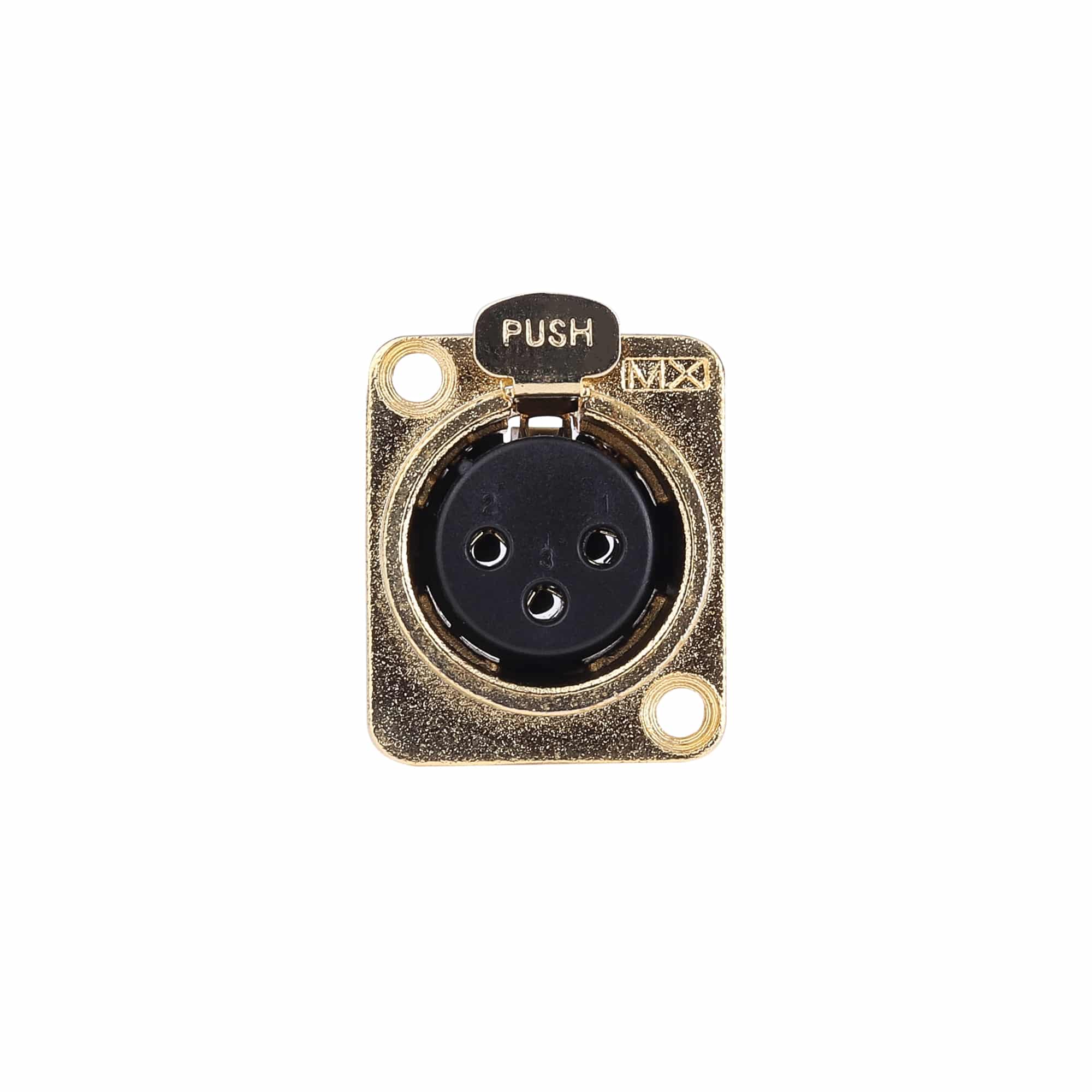 MX 3 PIN MIC FEMALE CONNECTOR XLR 24k GOLD PLATED PANEL MOUNTING - Image 2