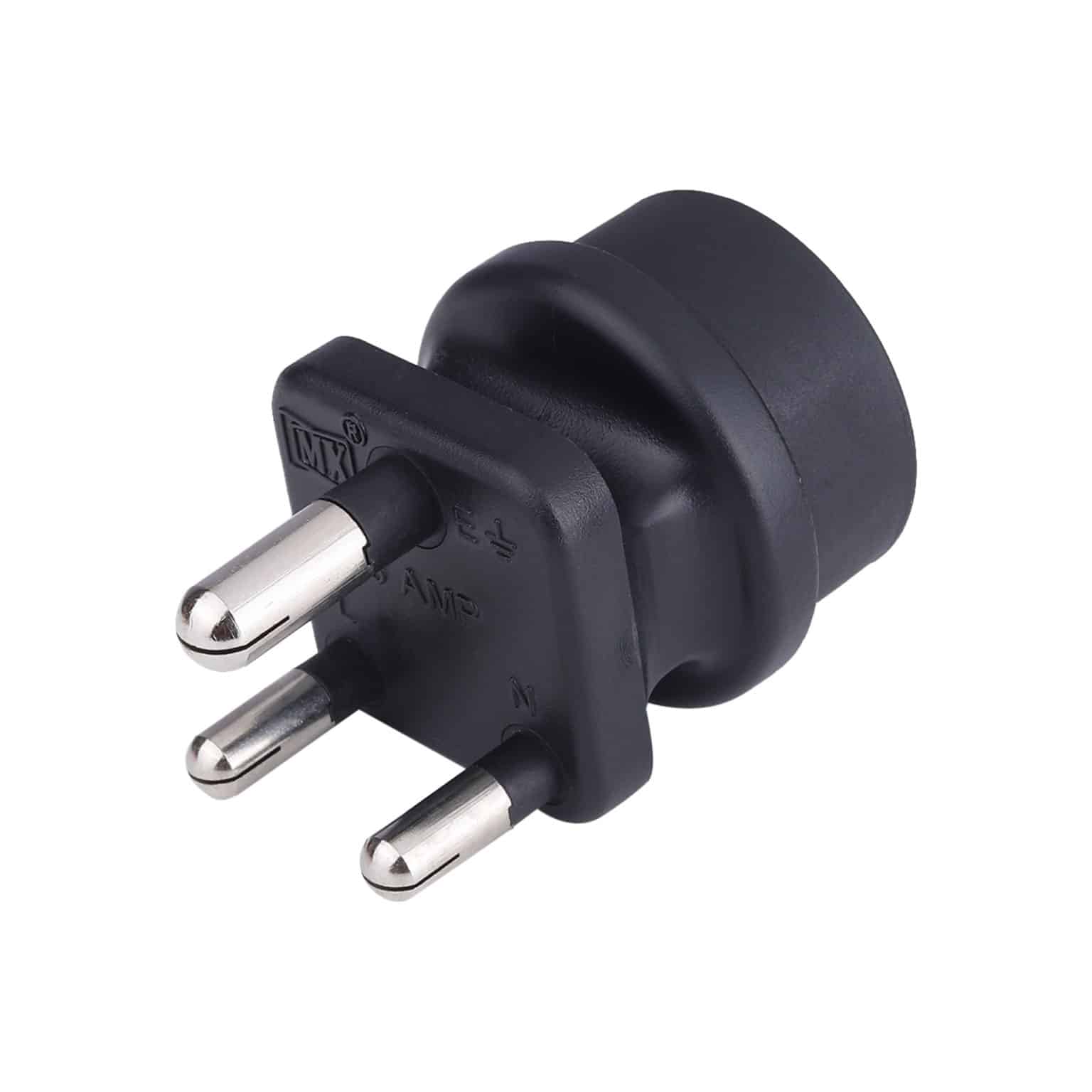 MX European (Schuko) to India Plug Adapter 15 Amp- Convert European ...