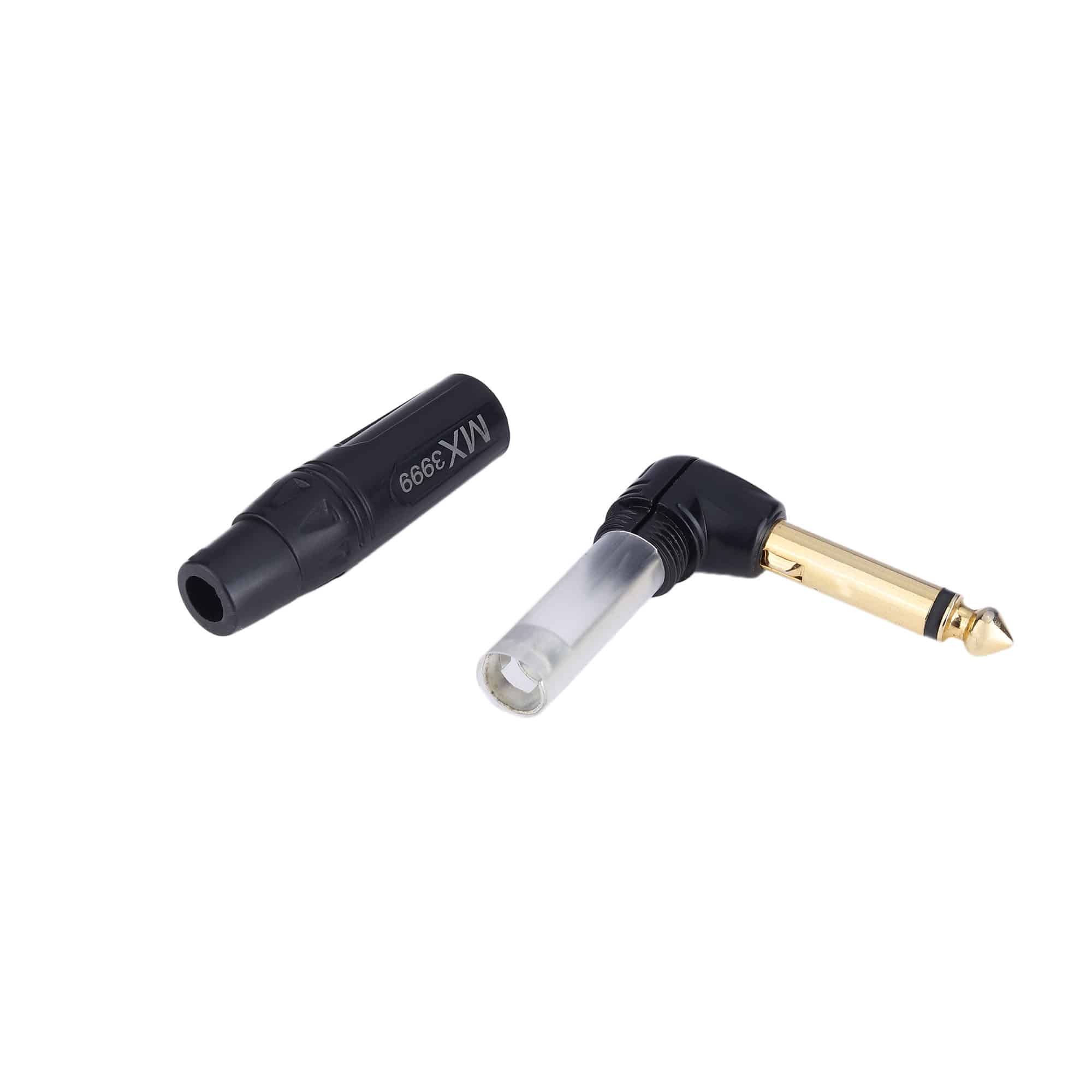 MX 6.35 MM P-38 MONO MALE RIGHT ANGLE CONNECTOR -FULLY METAL WITH GOLD PLATED (Locking Type) - Image 2