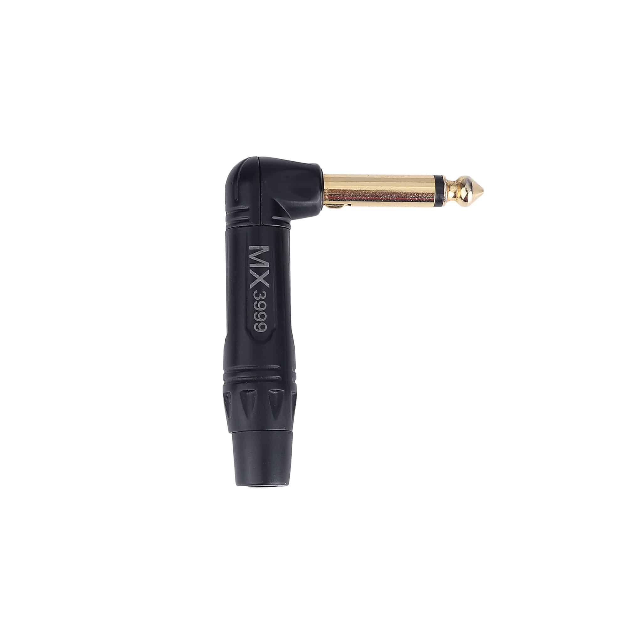 MX 6.35 MM P-38 MONO MALE RIGHT ANGLE CONNECTOR -FULLY METAL WITH GOLD PLATED (Locking Type)