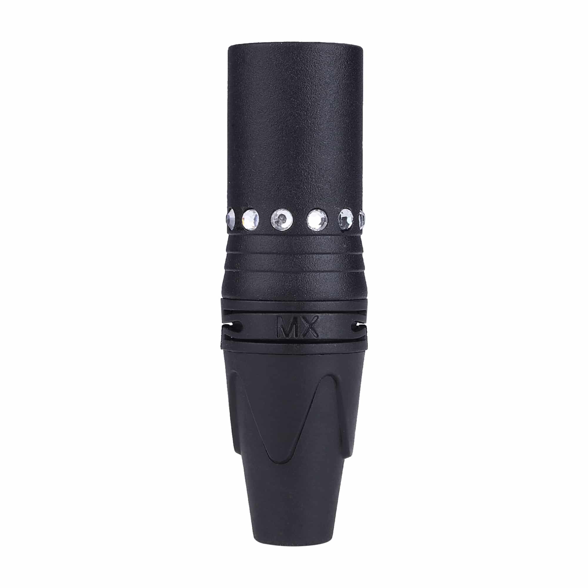 MX XLR Pin Microphone Extension Male Connector with Crystal Design (Gold-Plated Pins, Black Shell)
