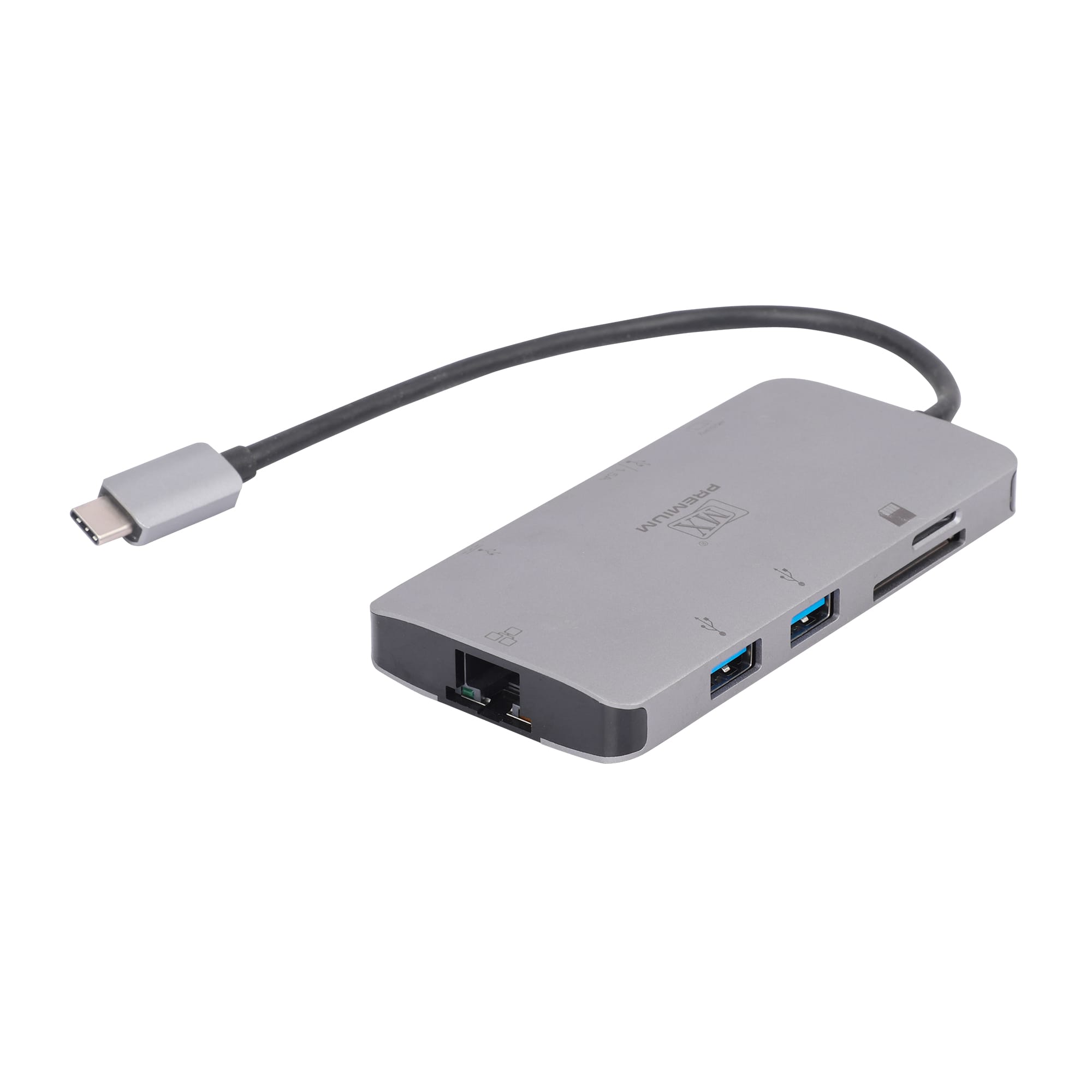 MX Premium Type-C DP1.4 Alt Mode Multi-Port Adapter with HDMI (4K/60Hz) / USB-A x 3 / RJ45 / SD/TF / PD Charging or Data (MXP-5133-UHU3CESMS)
