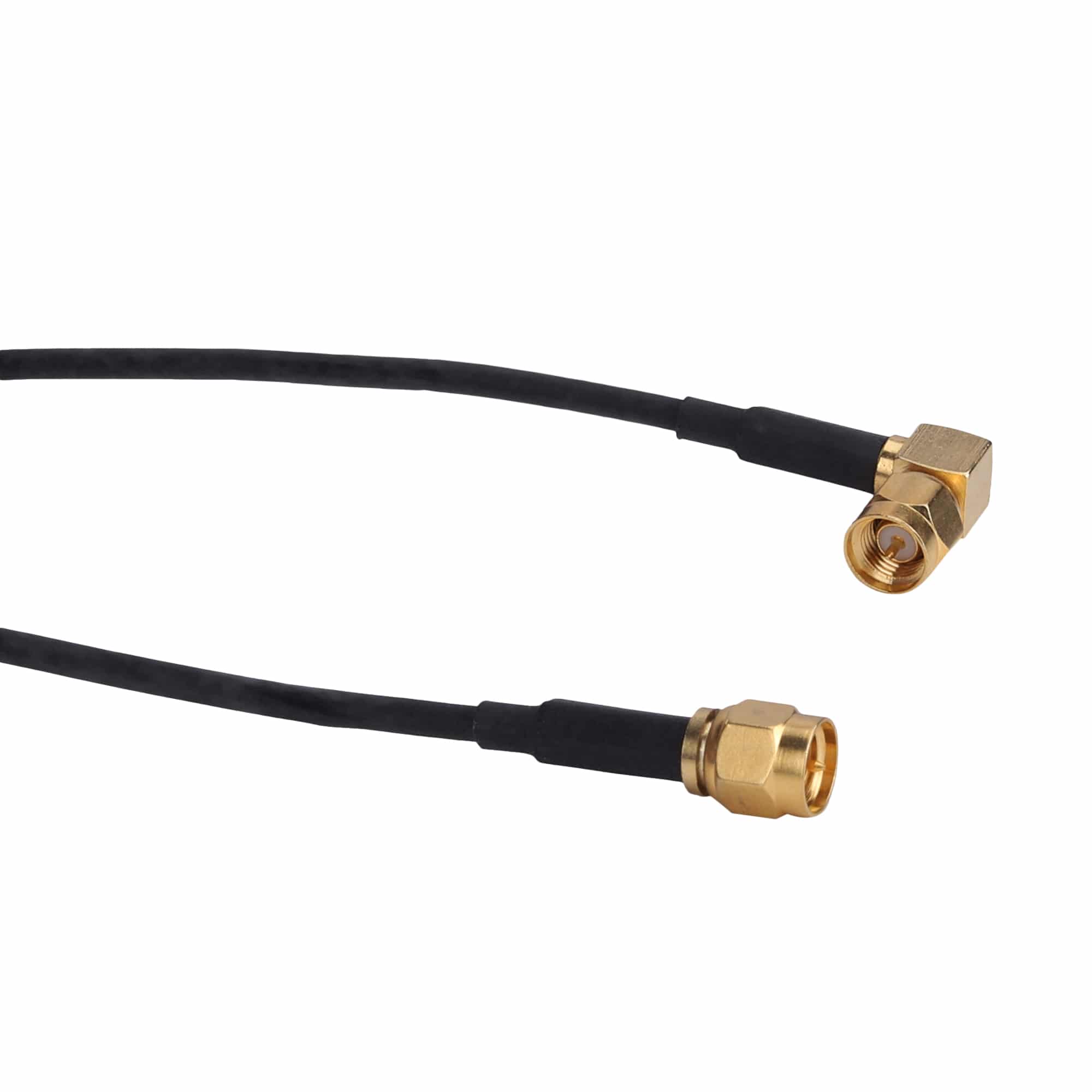 MX SMA Male Straight To SMA Male Right Angle Cord 1.5mtr (gold Plated Connector)