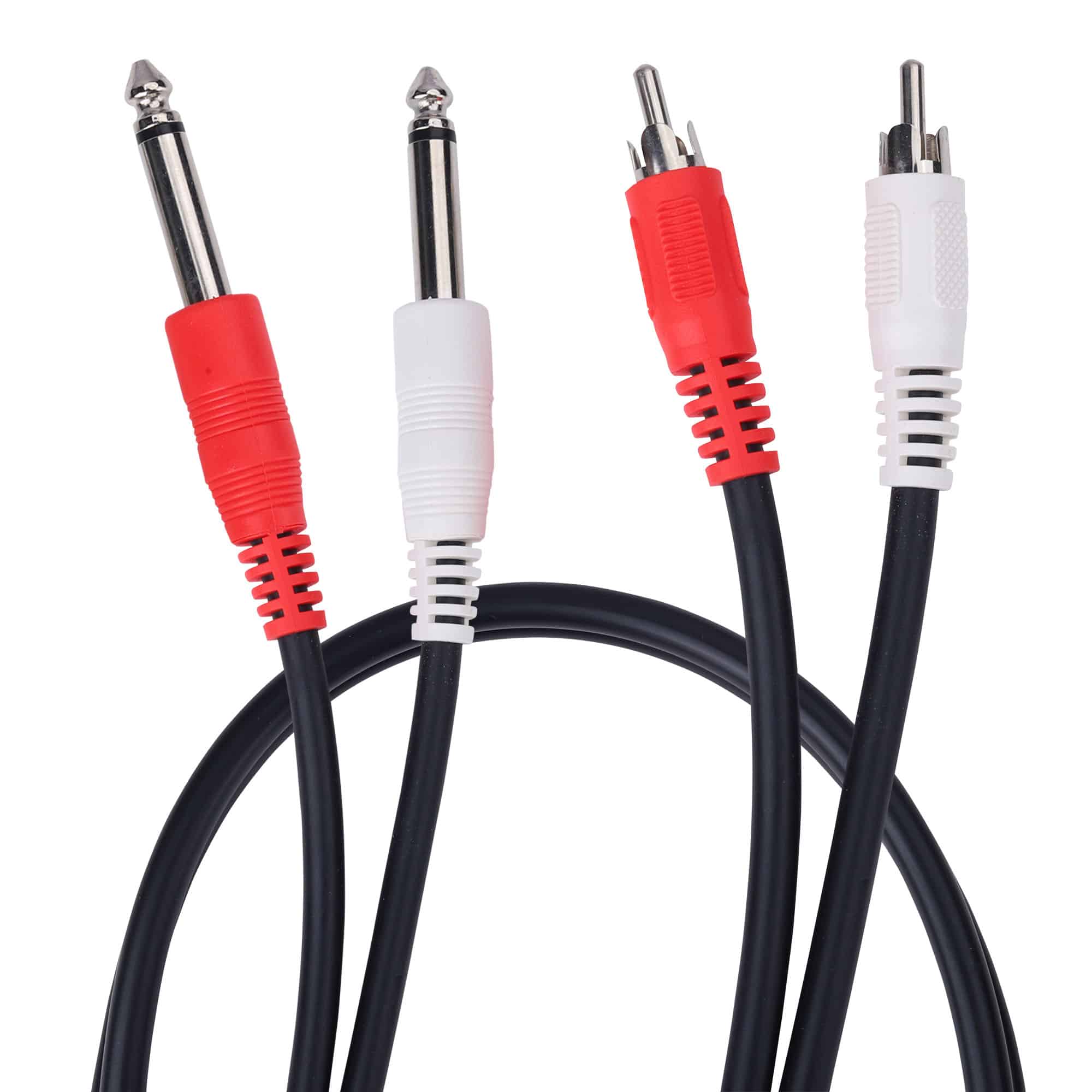 MX 2 X 6.35mm P-38 Mono Plug To 2 RCA Plug Cord MX 1118