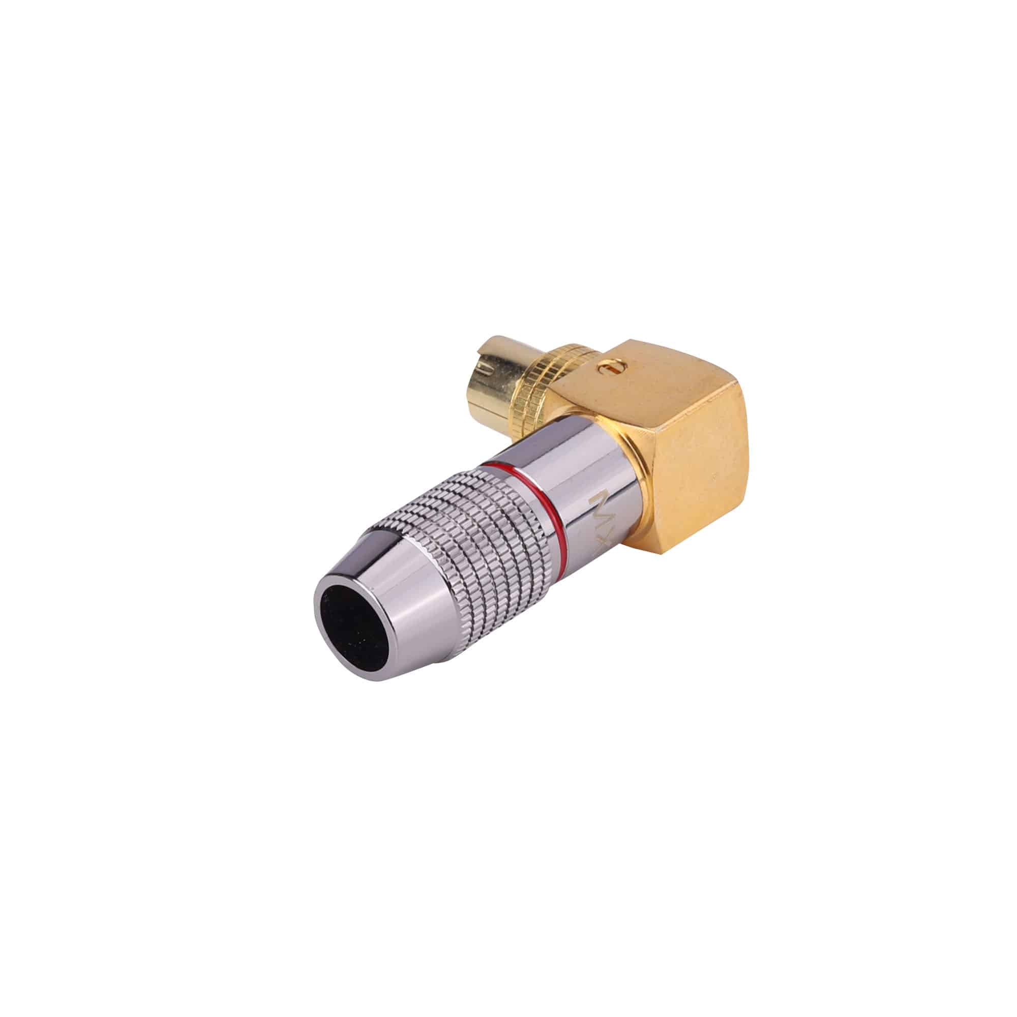 MX S-VIDEO 4 PIN MINI DIN MALE CONNECTOR RIGHT ANGLE HEAVY DUTY FOR 8 MM CABLE (GOLD PLATED) - Image 2