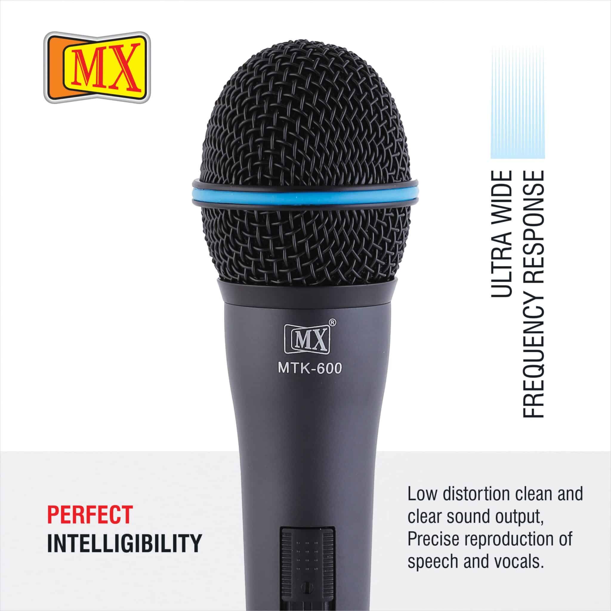 MX Vocal Dynamic Wired Microphone for Vocal & Speech Purposed (Pack of -1 Pcs) - Image 3