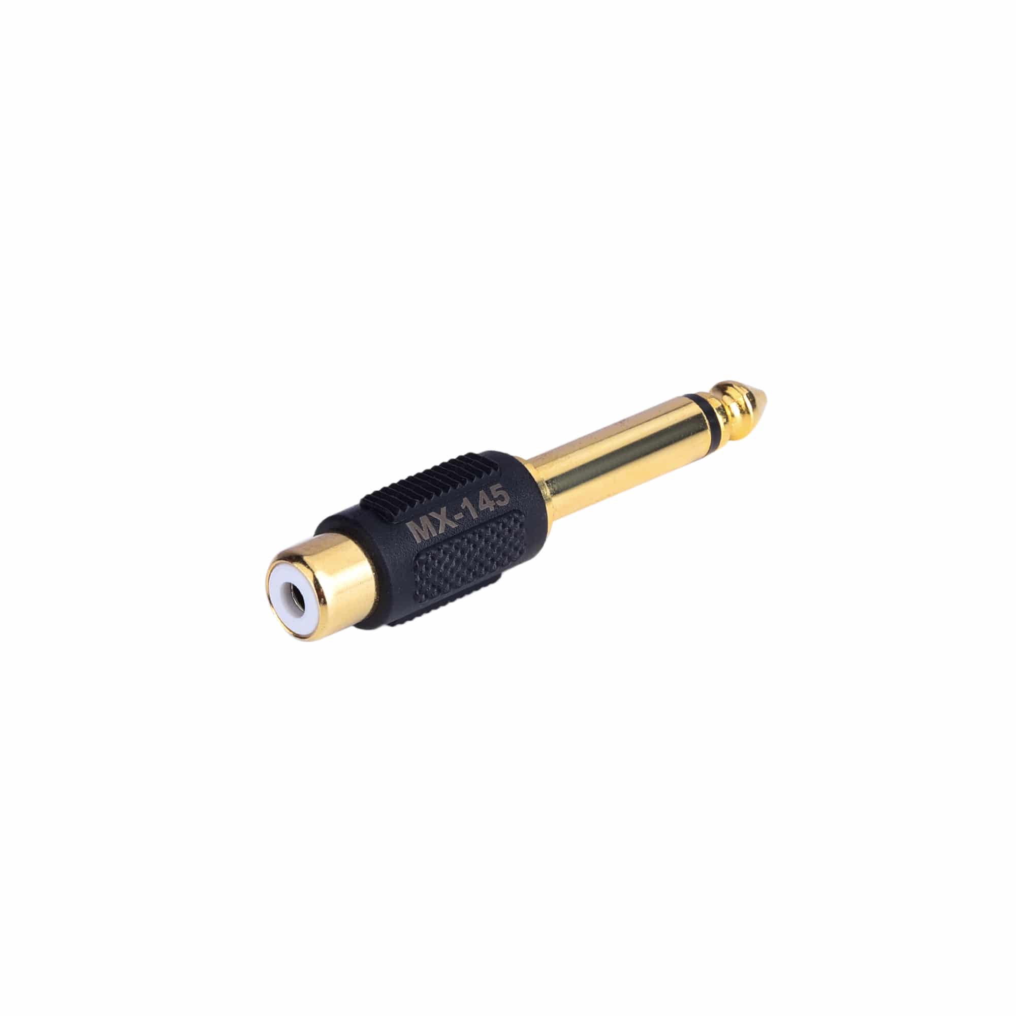 MX 6.35 mm P-38 gold plated mono male RCA female connector - Image 2