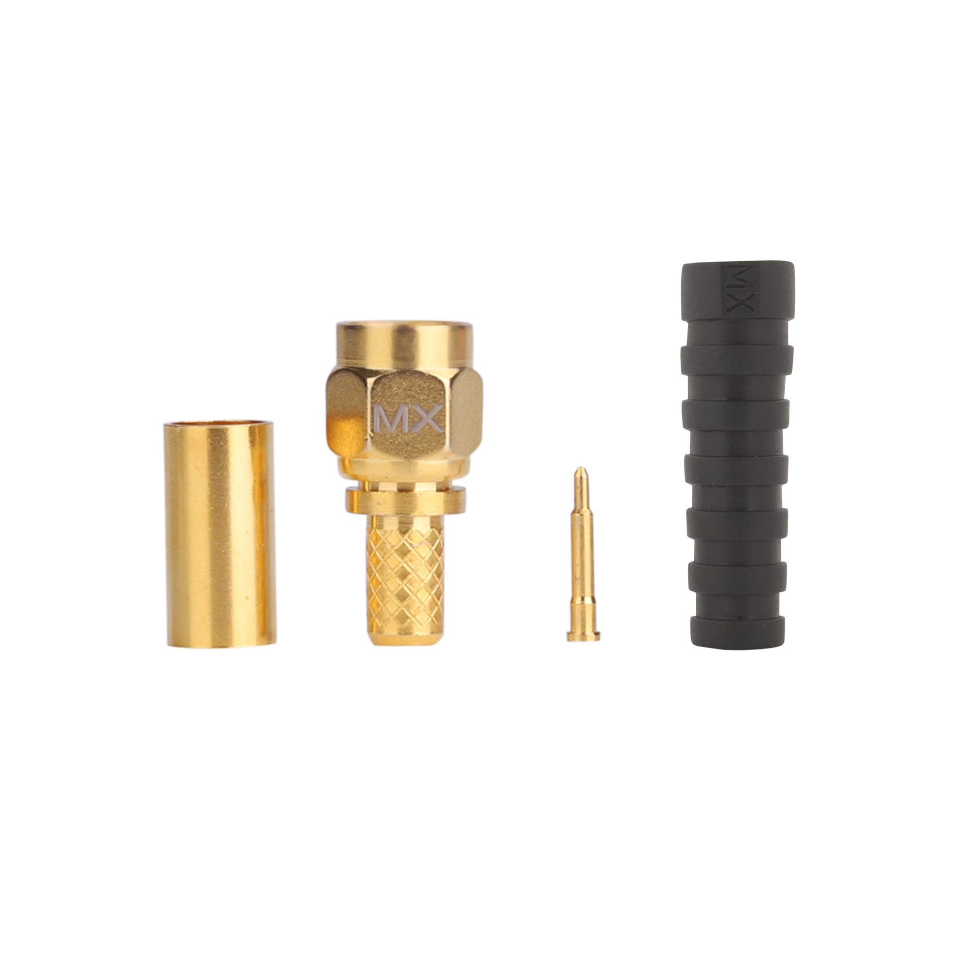 MX SMA Male Connector Crimp Type For RG-58U, 174U Cable (Fully Gold Plated) With Boot - Image 3
