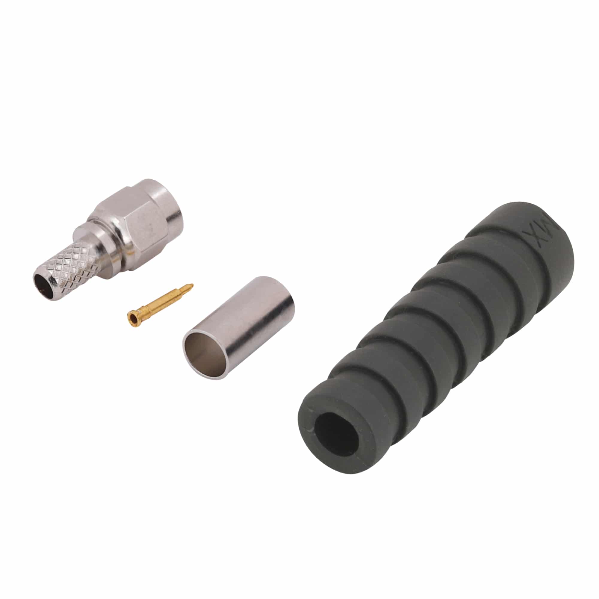 MX SMA Male Connector Crimp Type For RG-58U, 59U Cable With Boot - Image 2
