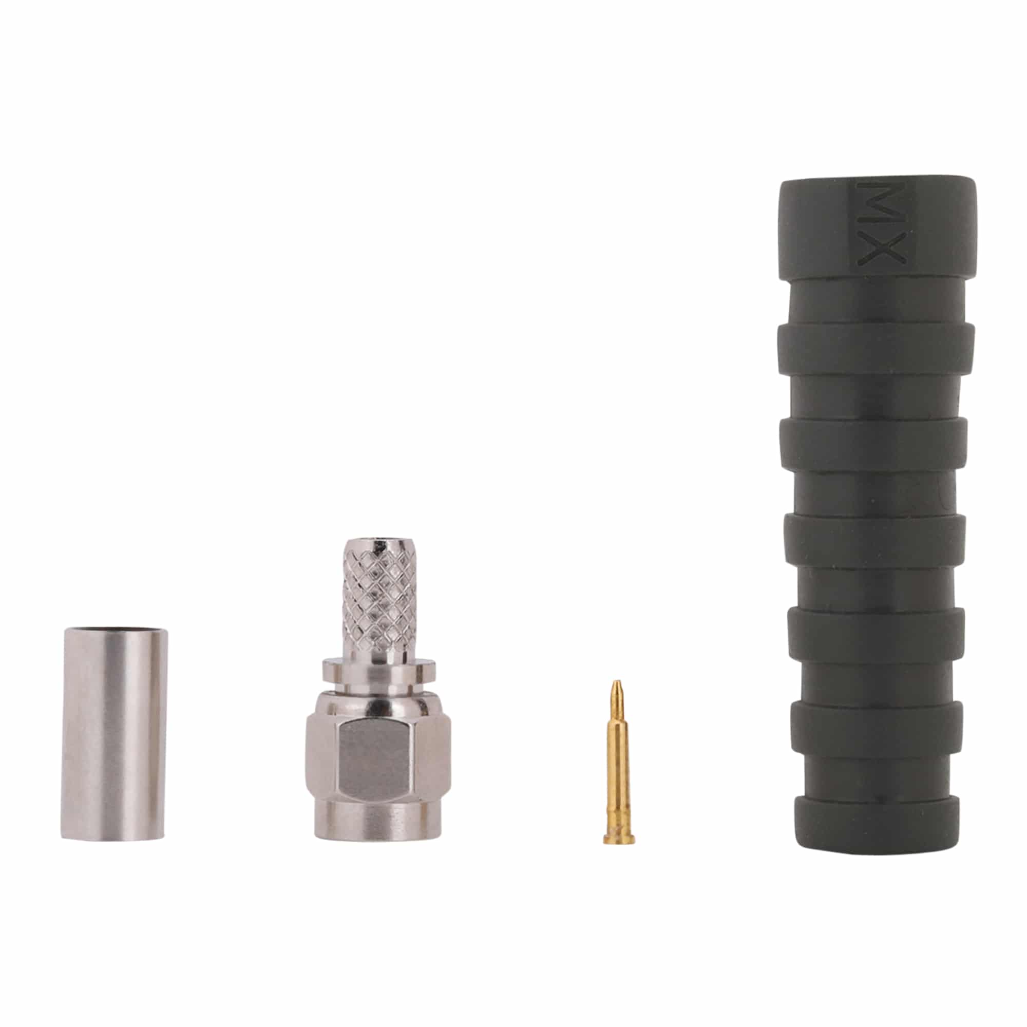 MX SMA Male Connector Crimp Type For RG-58U, 59U Cable With Boot - Image 3
