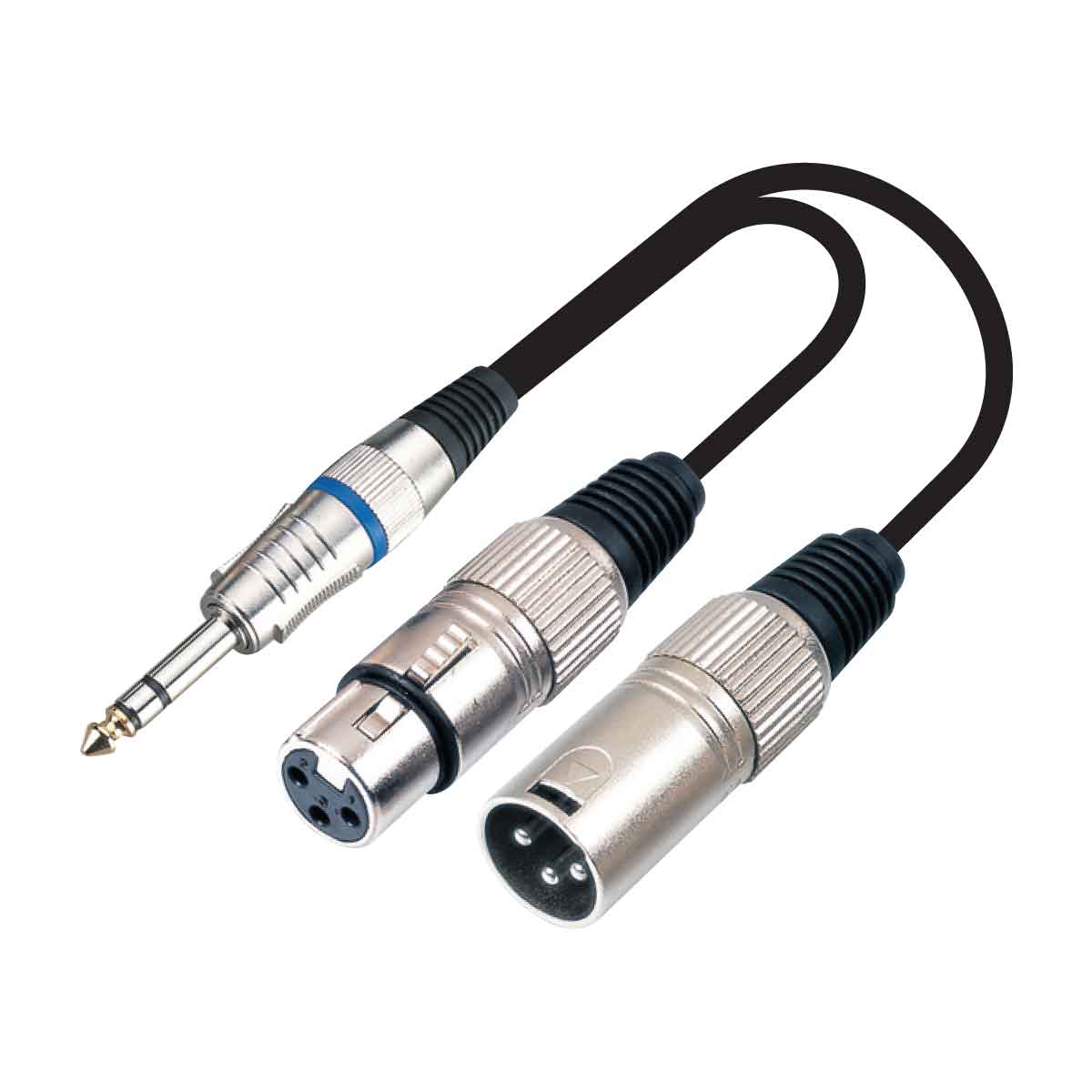 MX P-38 Stereo Male / 1 x 3-pin Mic Male + 1 x 3-pin Mic Ext. Female XLR Cord 1.5m (MX-3909)