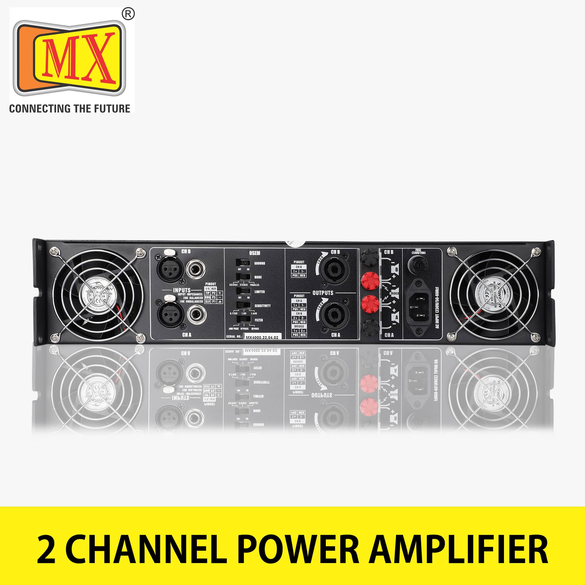 MX Premium 2-Channel Power Amplifier, 1550 Watts @ 2 Ohms Per Channel - Ideal for Live Shows, DJ Events, Stage Shows, Clubs, etc - Image 2