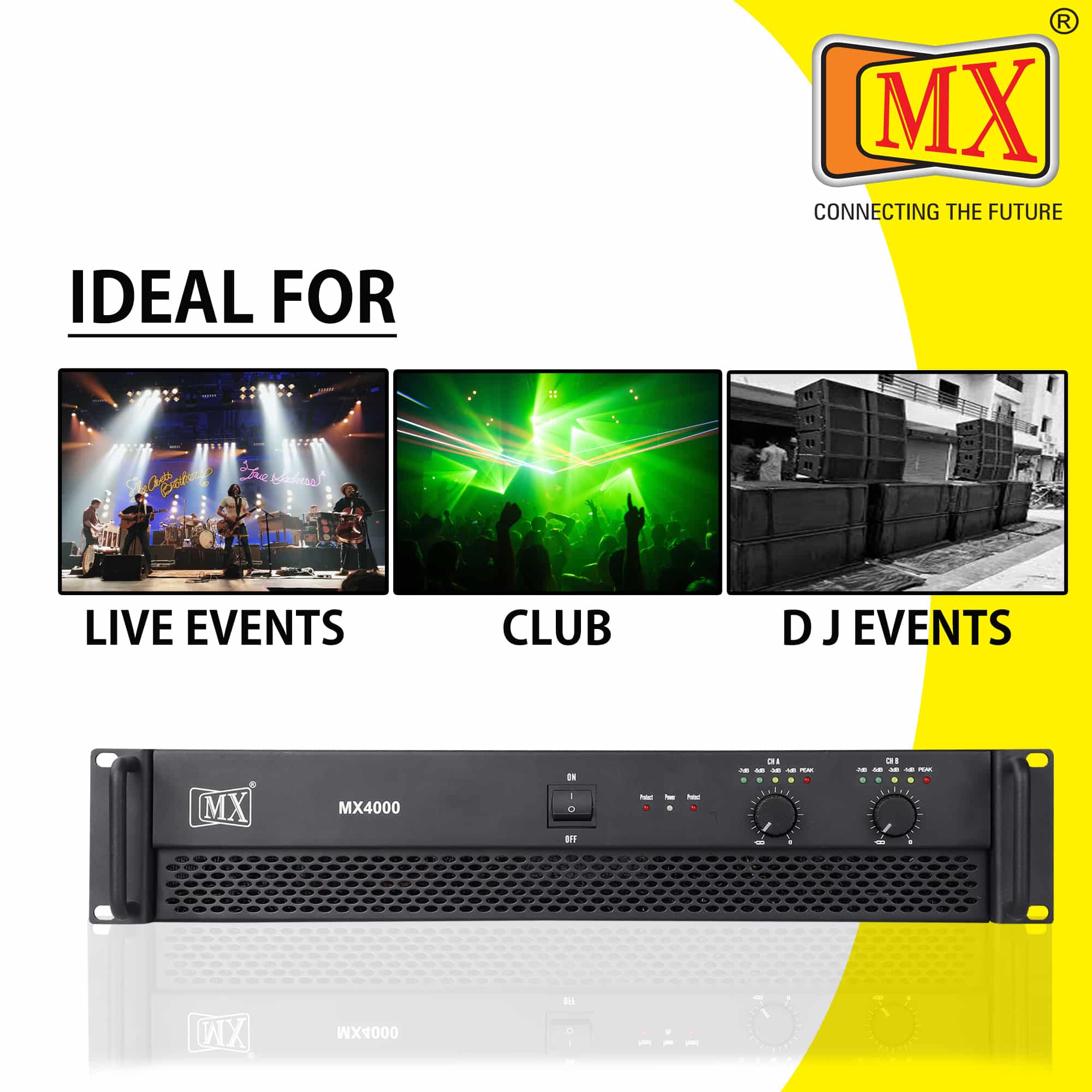 MX Premium 2-Channel Power Amplifier, 1550 Watts @ 2 Ohms Per Channel - Ideal for Live Shows, DJ Events, Stage Shows, Clubs, etc - Image 5