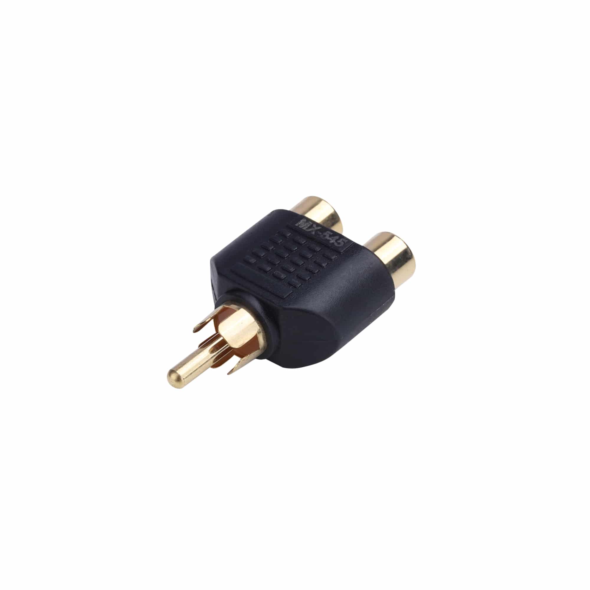 MX 'T' connector 2 RCA female socket 1 RCA male plug