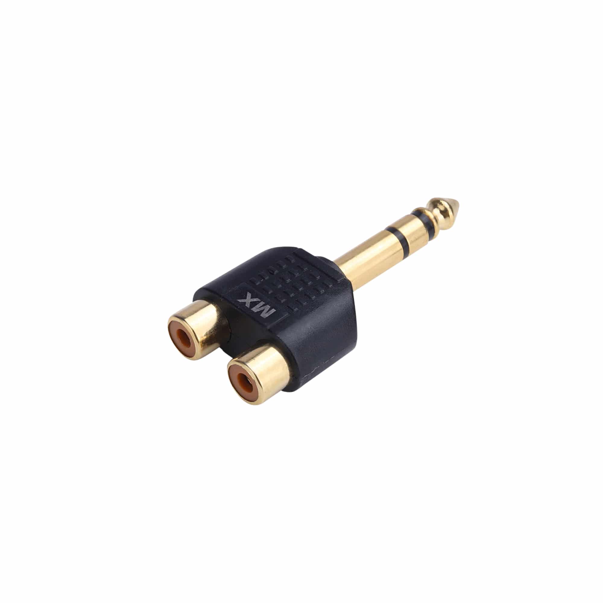 MX 6.35 mm P-38 stereo male to 2 RCA female connector(GOLD PLATED) - Image 2