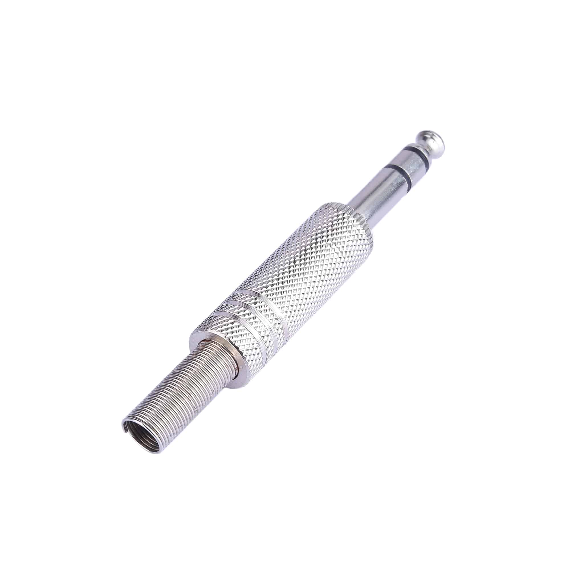 MX 6.35 mm P-38 copper plated metal stereo connector with spring - Image 2