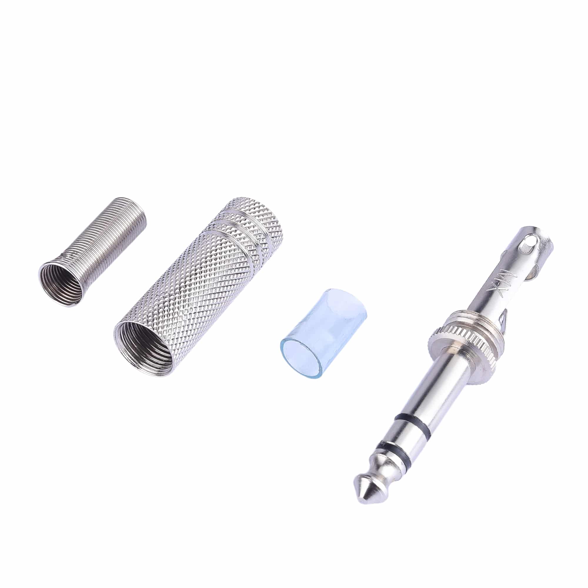MX 6.35 mm P-38 copper plated metal stereo connector with spring - Image 3
