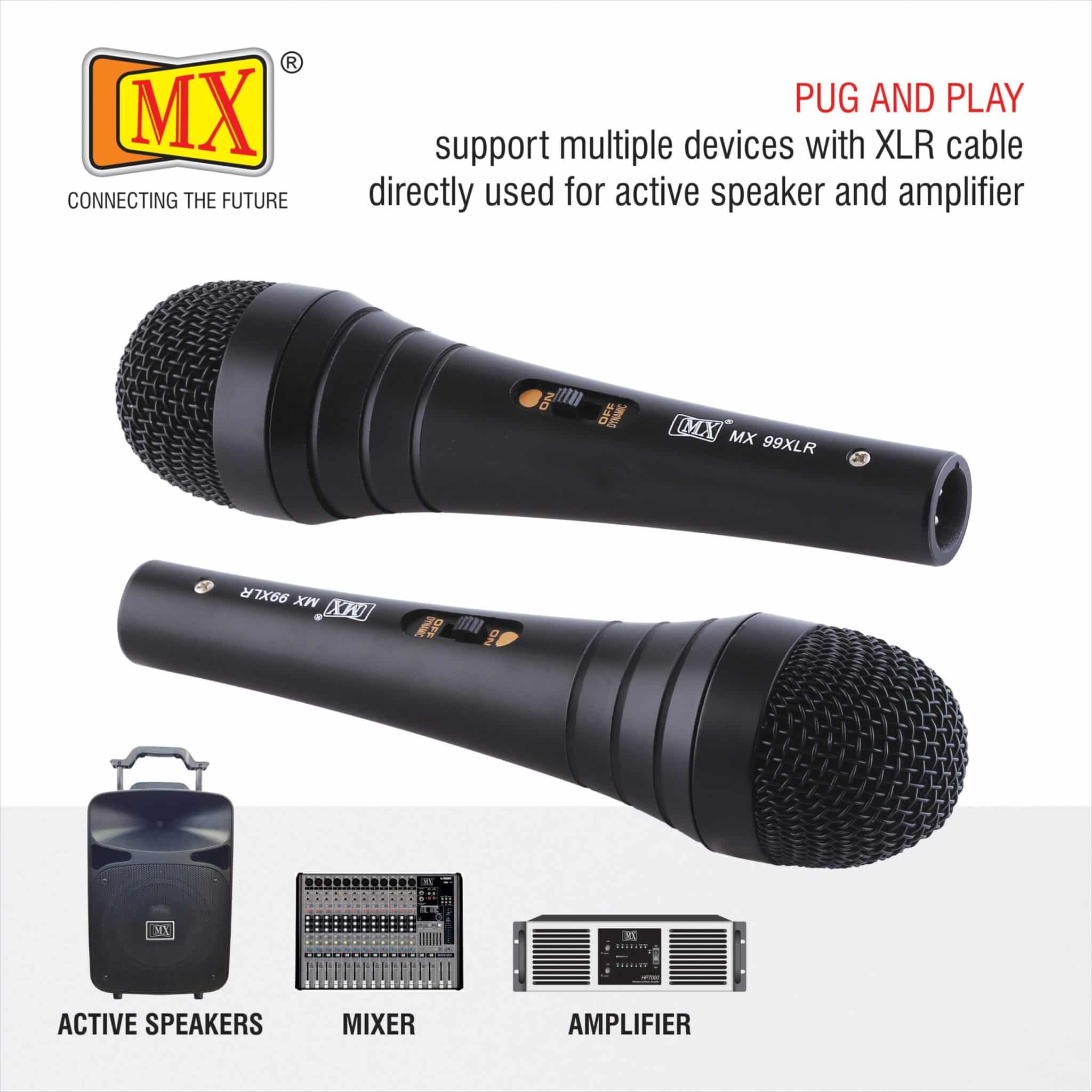 MX Dynamic Unidirectional Microphone Ideal for Spoken-Word Presentations, Karaoke Performances, Multimedia, Instrument Use, Home Or Portable Recording/Karaoke Systems (MX 99 XLR) - Image 4