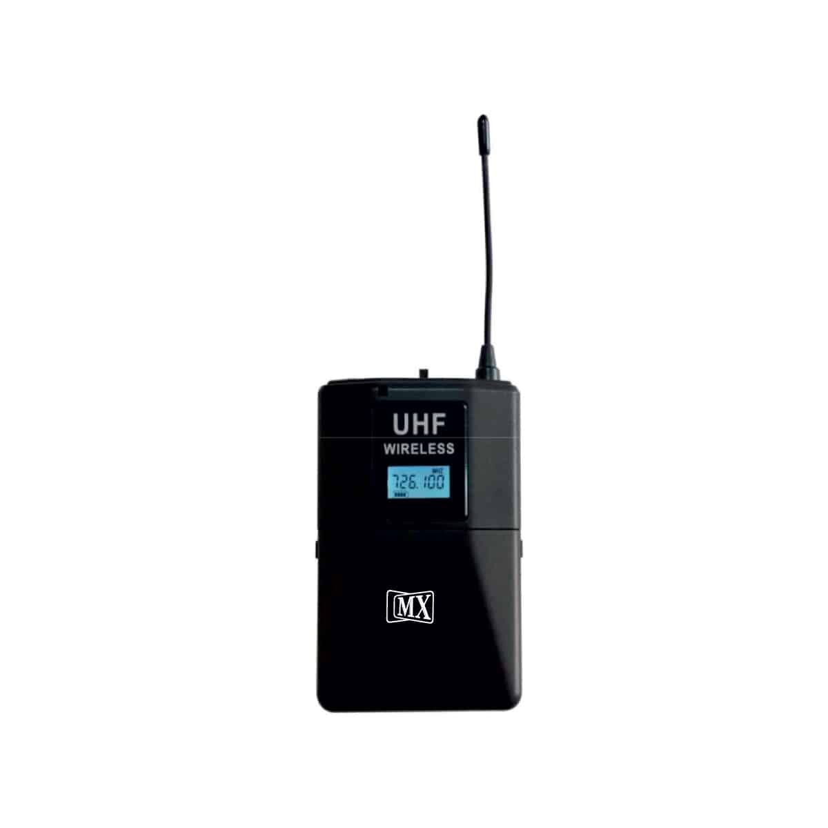 MX UHF Wireless Microphone featuring one lapel mic bodypack transmitter with variable frequency, ideal for parties, wedding hosts, business meetings, and multi-purpose use - Image 3