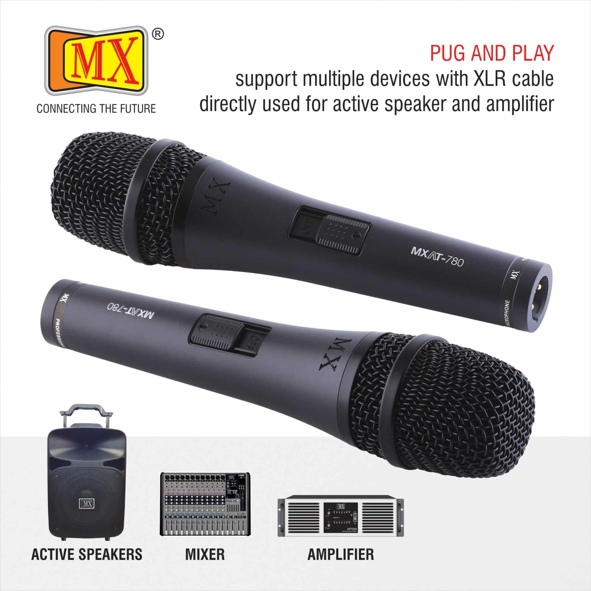 MX Vocal Dynamic Performance Microphone Use for Karaoke, Vocal, Presentation, DJ, Speech Etc (MX-AT-780) - Image 4
