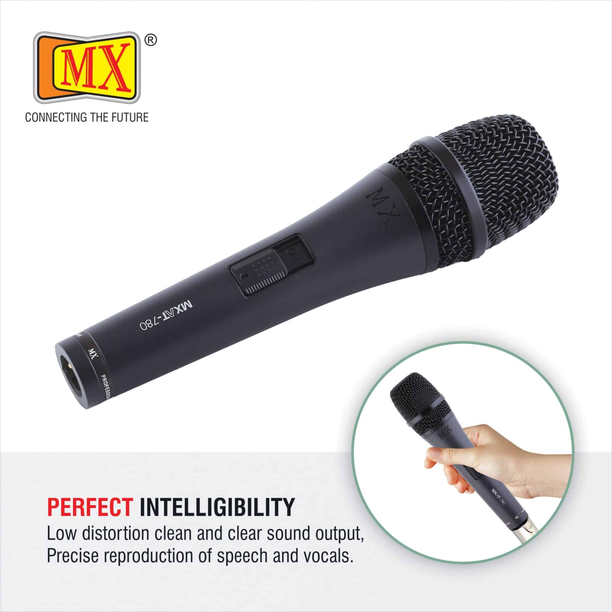 MX Vocal Dynamic Performance Microphone Use for Karaoke, Vocal, Presentation, DJ, Speech Etc (MX-AT-780) - Image 3