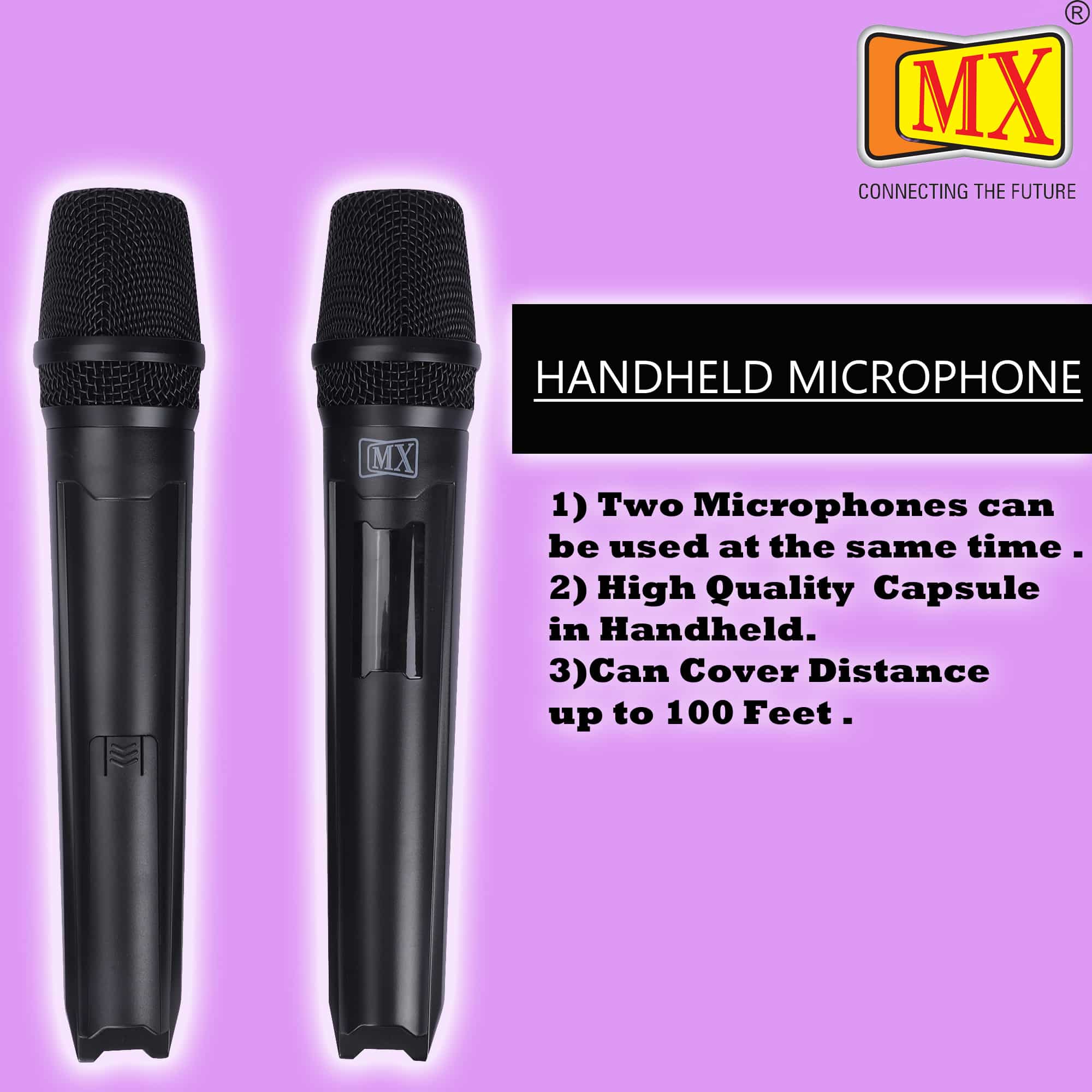 MX UHF Wireless Microphone System with Two Handheld Mics - Fixed Frequency - Dual Wireless Microphone System for Party, Wedding Host, Business Meeting & Multi-Purpose Use - Image 2