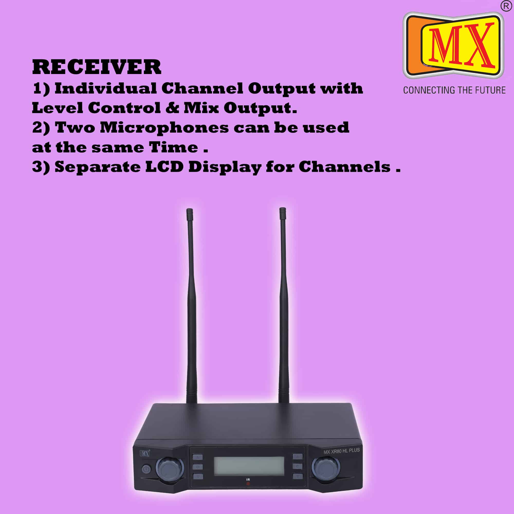 MX UHF Wireless Microphone System - Dynamic Handheld Mic & One Collar Lapel Mic, 150-Foot Range ideal for Karaoke, Party, DJ, Church, Wedding, Indoor/Outdoor Activities - Image 3