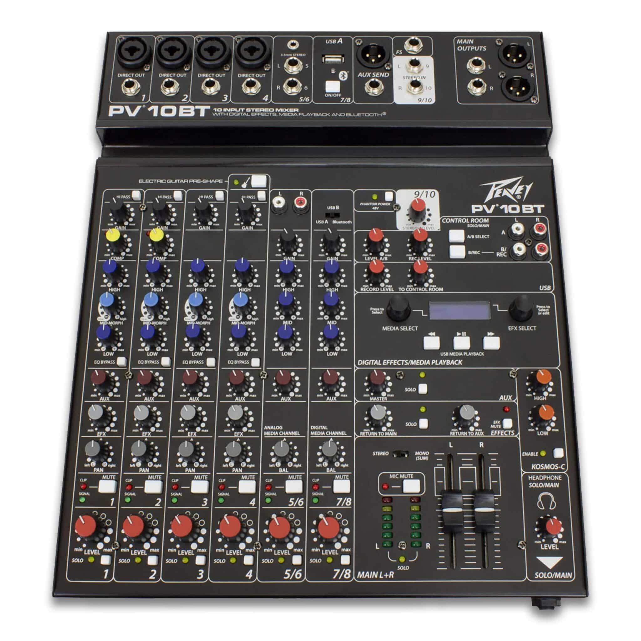 Peavey 10 Input Stereo Mixer with Digital Effects, Media Playback & Bluetooth
