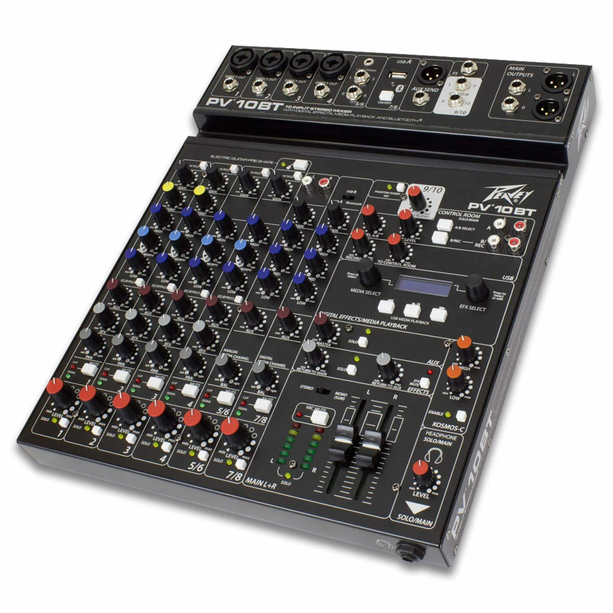 Peavey 10 Input Stereo Mixer with Digital Effects, Media Playback & Bluetooth - Image 2