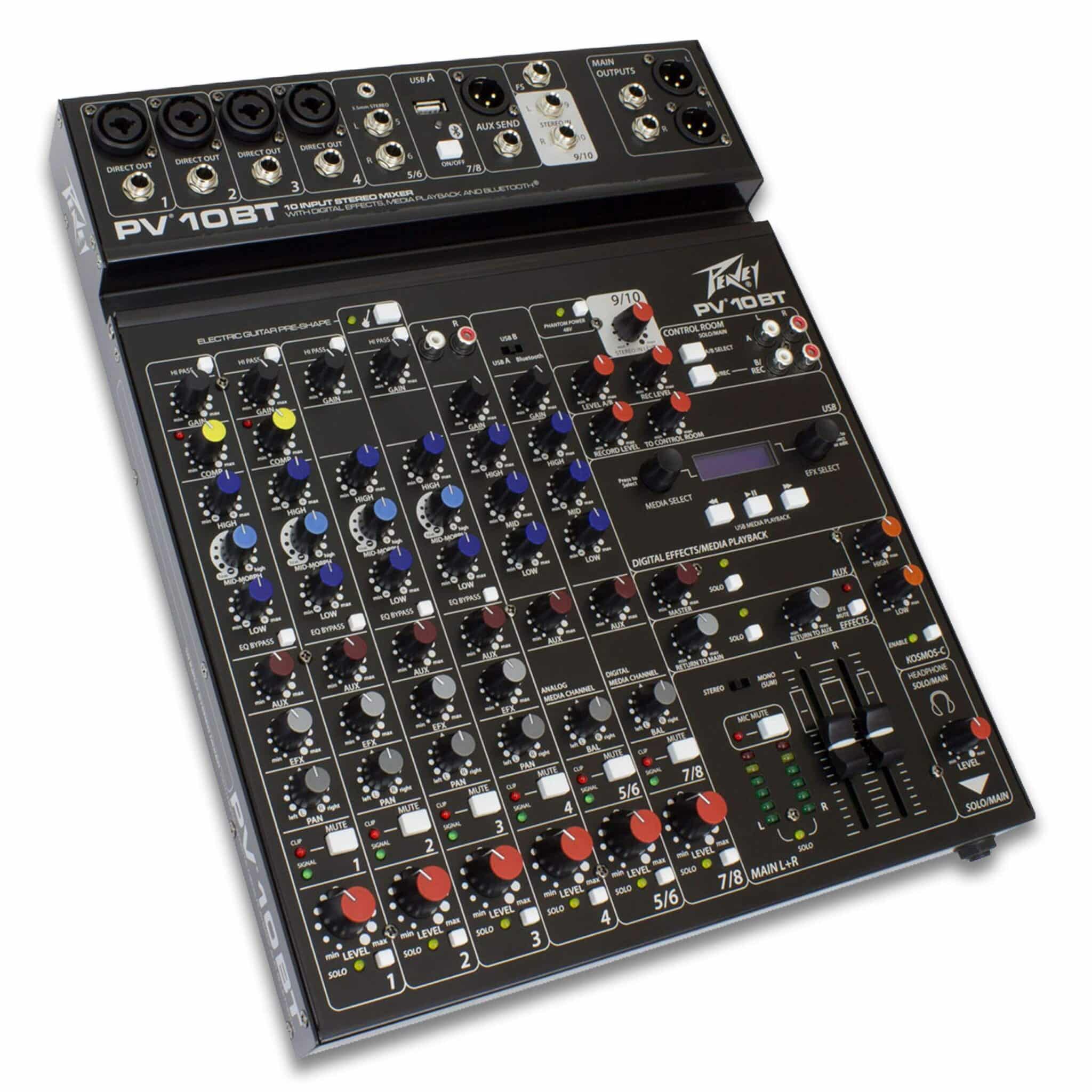 Peavey 10 Input Stereo Mixer with Digital Effects, Media Playback & Bluetooth - Image 3