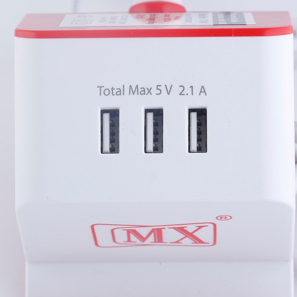 MX Extension Board Universal Socket with 3 USB Charging Ports Spike Protector Safety Shutter (2 Sockets + 3USB) -Multi Plug Socket for home appliances like electric cooktop & Stove - Image 4