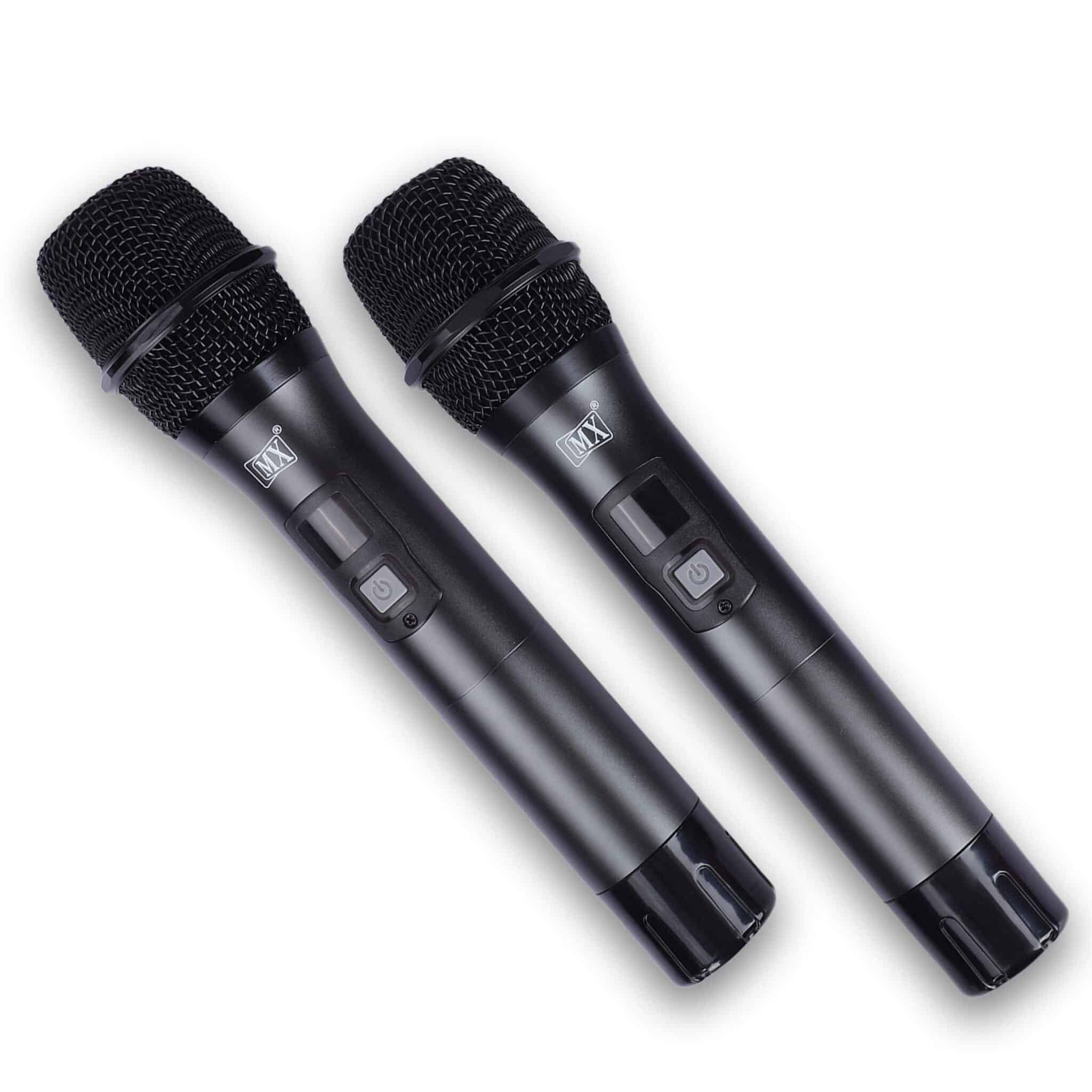 MX UHF Wireless Microphone System with two handheld mics featuring variable frequency, perfect for parties, wedding hosts, business meetings, and multi-purpose use - Image 4
